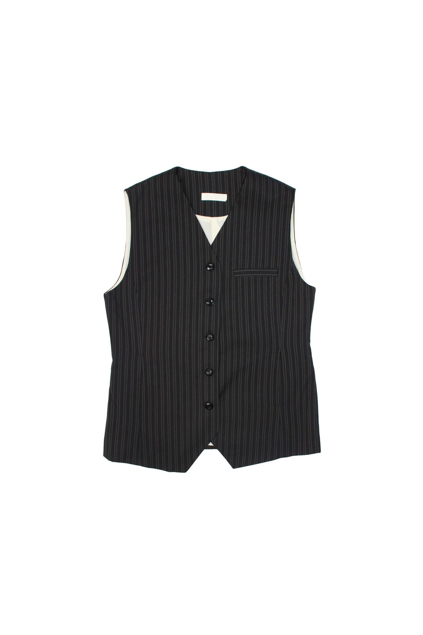 Mood Stripe Vest in Charcoal