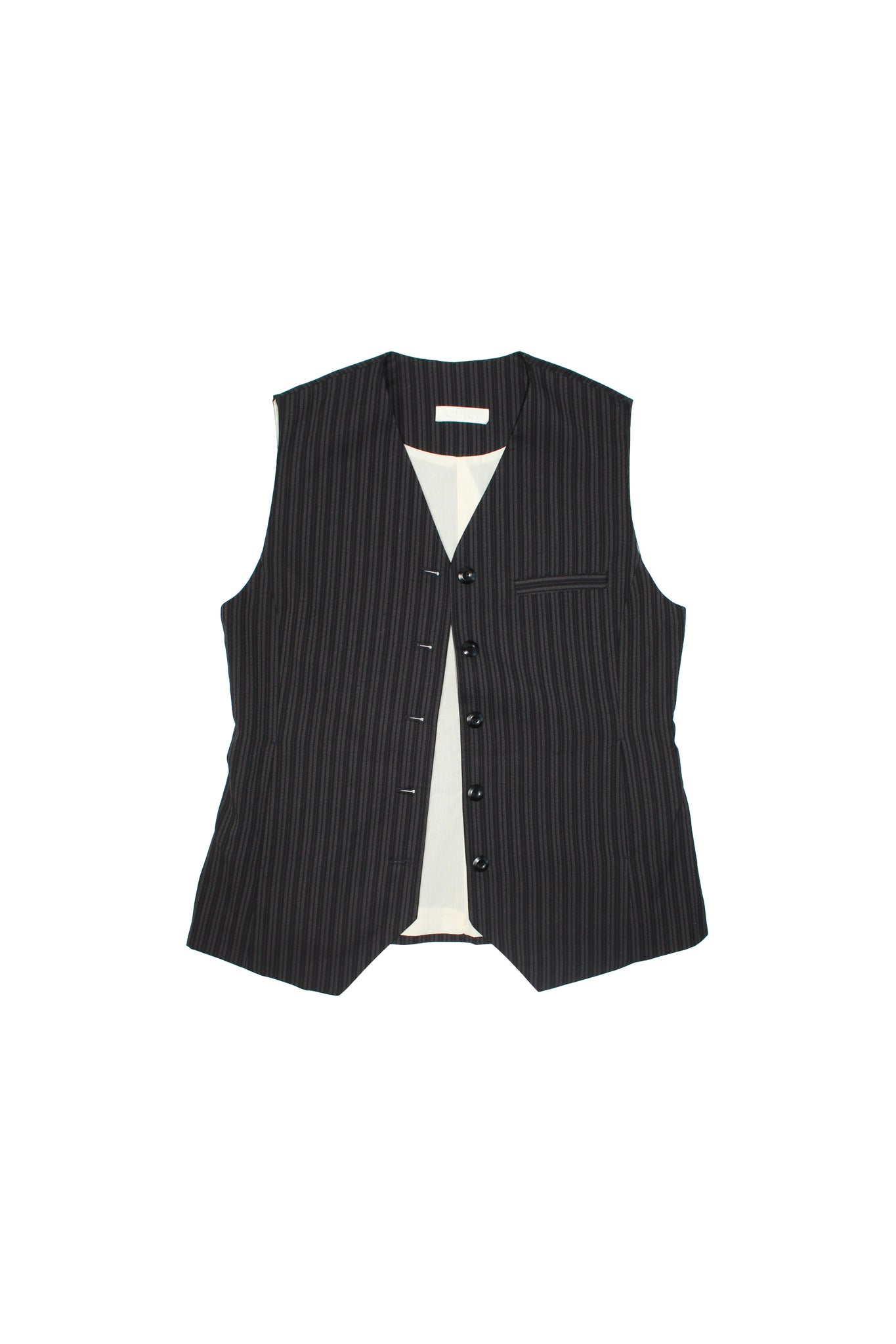Mood Stripe Vest in Charcoal