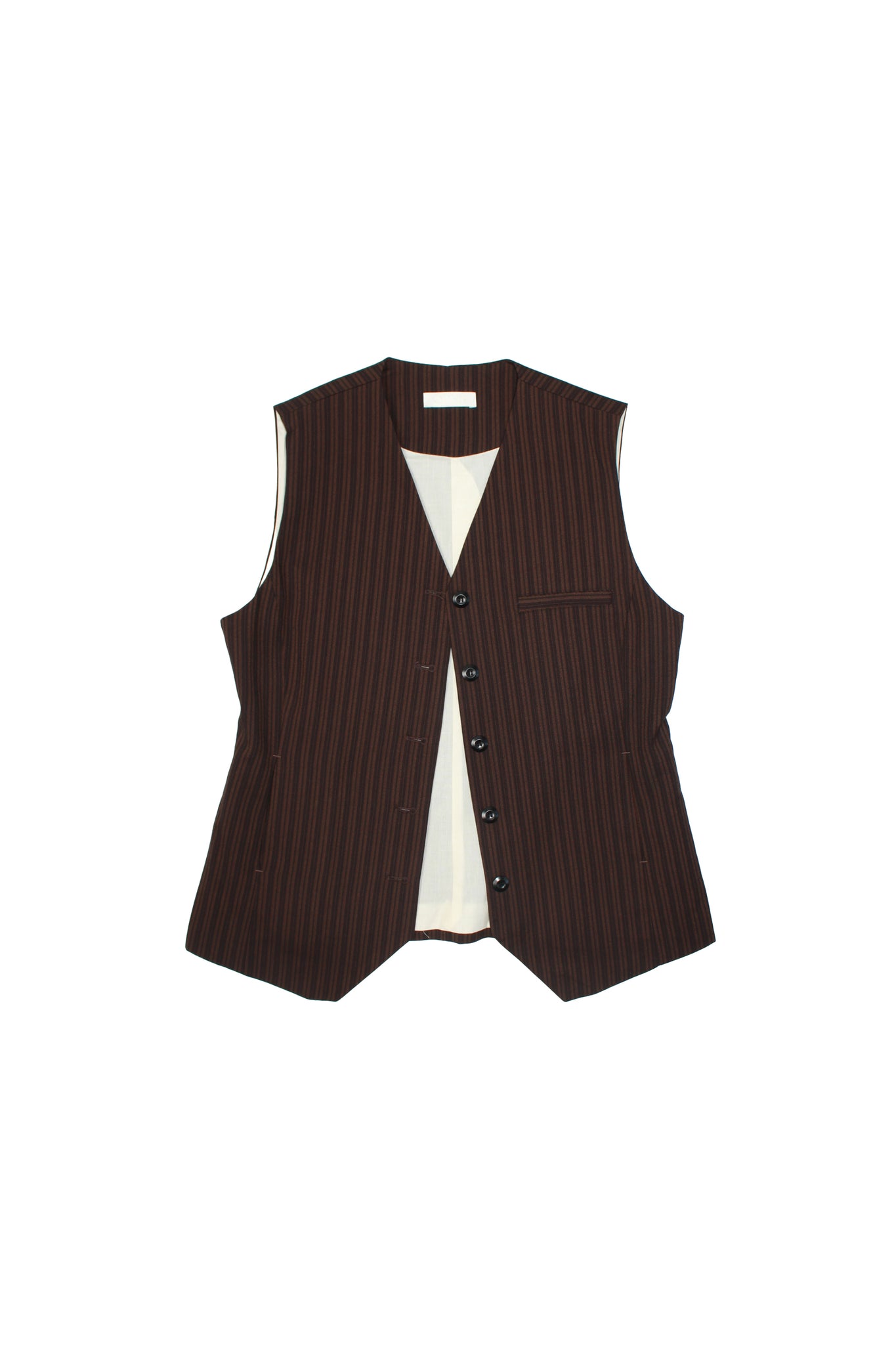 Mood Stripe Vest in Brown
