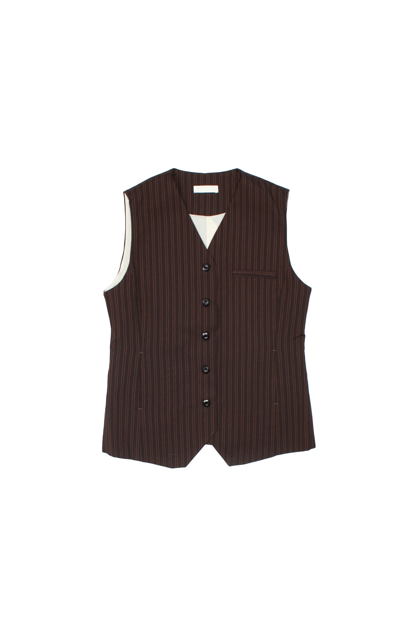 Mood Stripe Vest in Brown