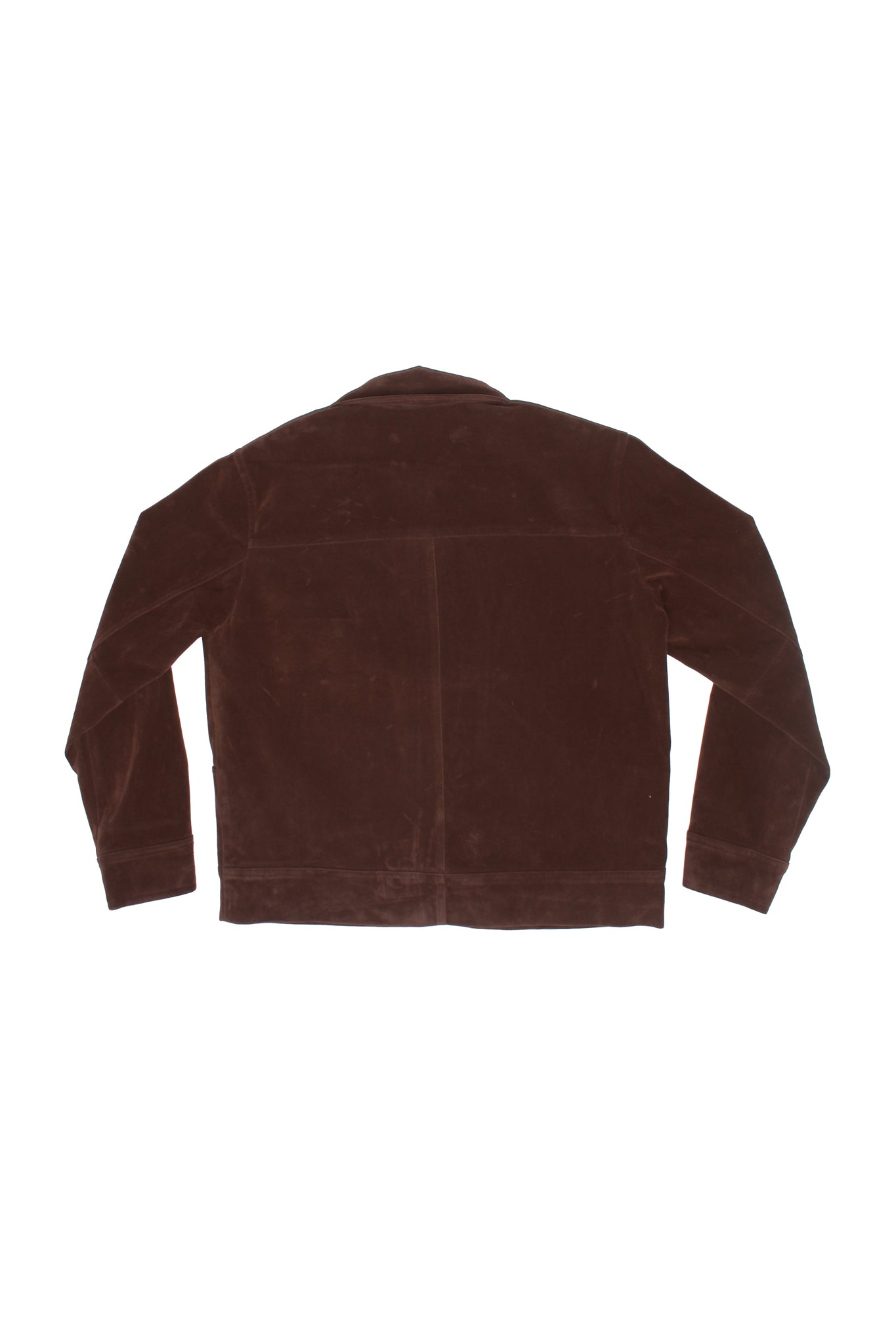 Curved suede Jacket in Brown