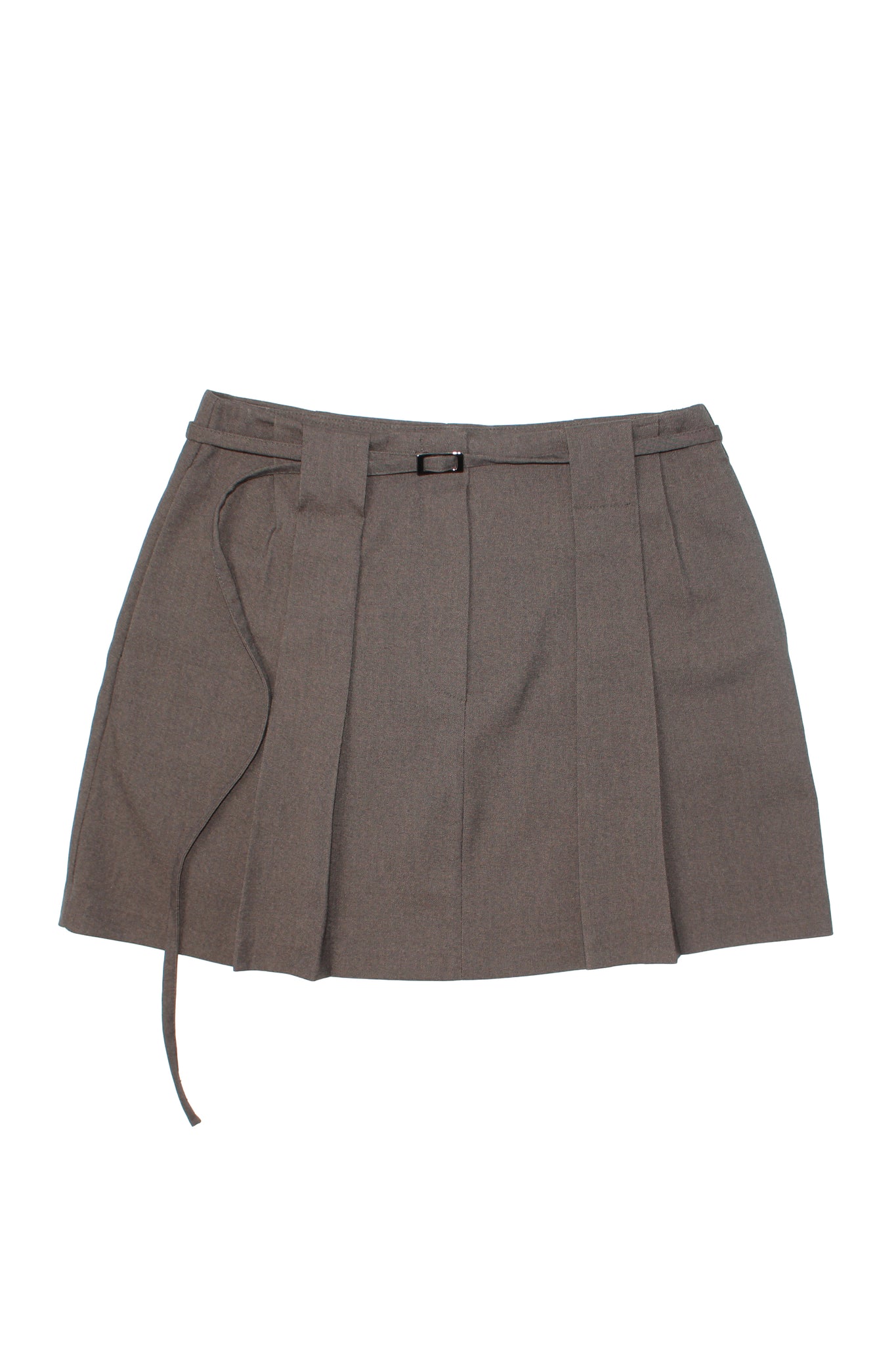 Rova Belted Mini Skirt in Olive Charcoal