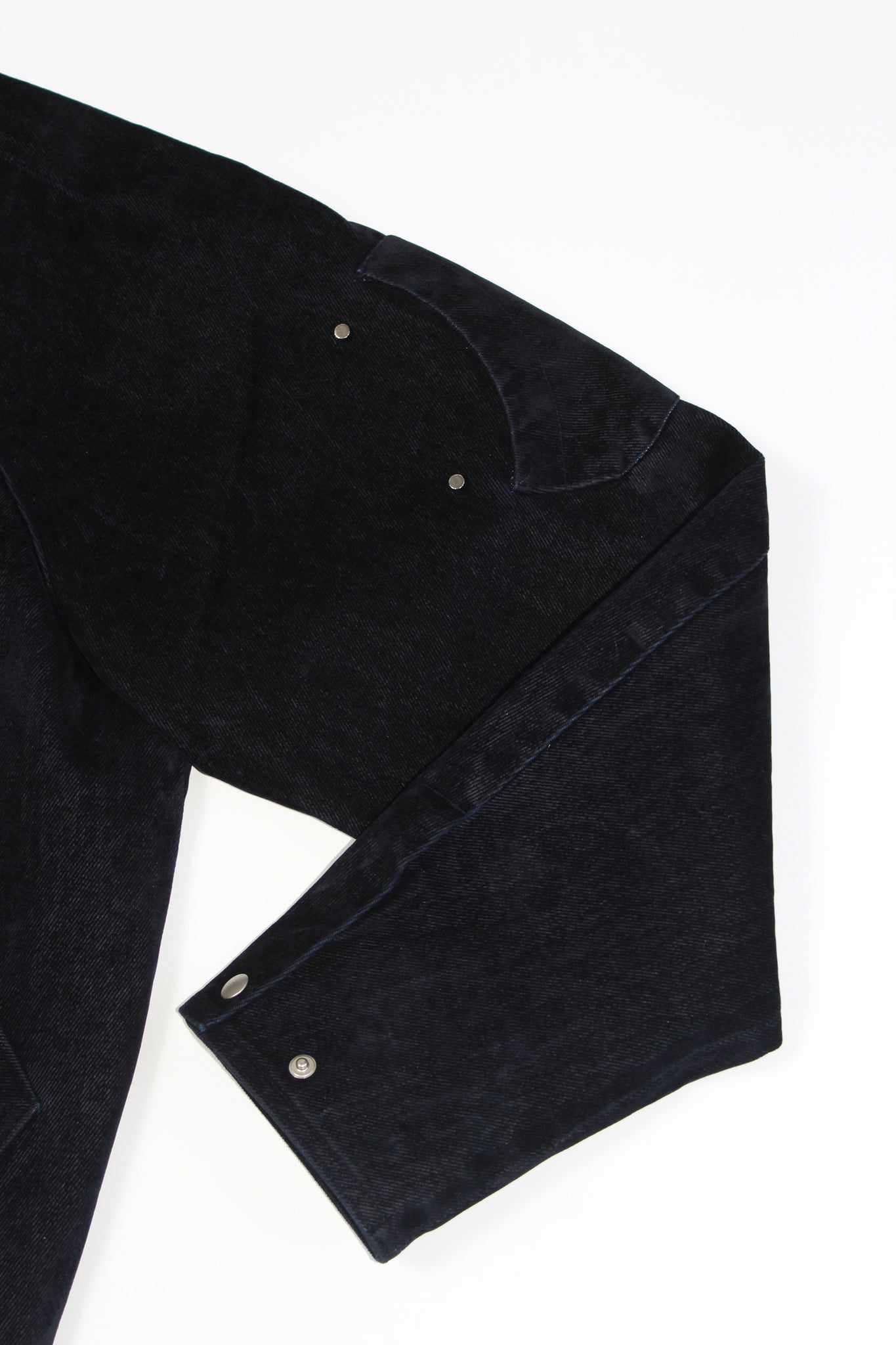 Tate Velvet Denim Jacket in Navy