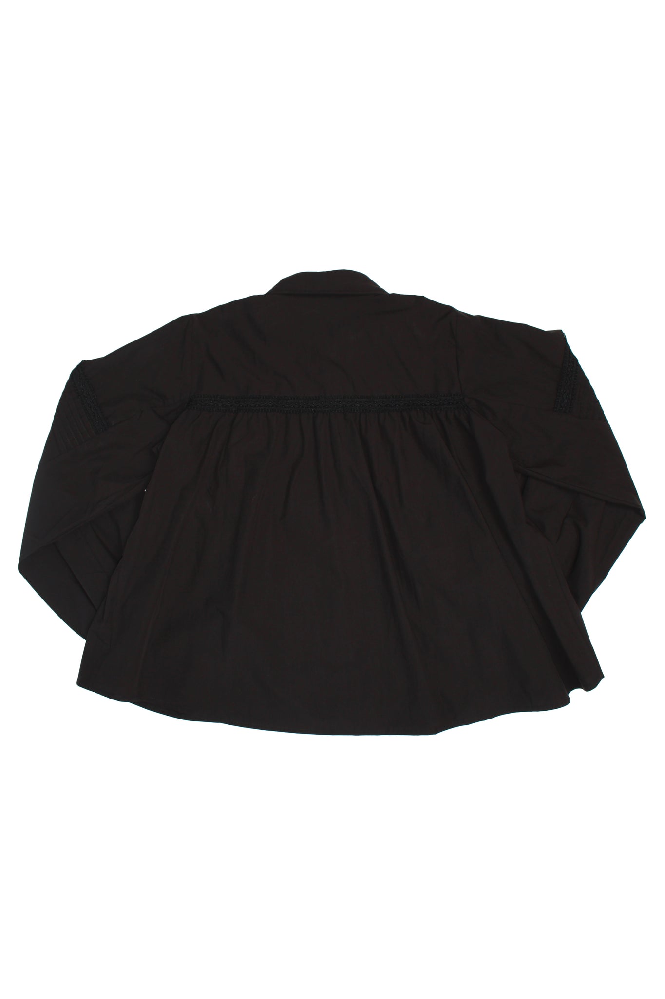 Louis Pin Tuck Volume Shirt in Black