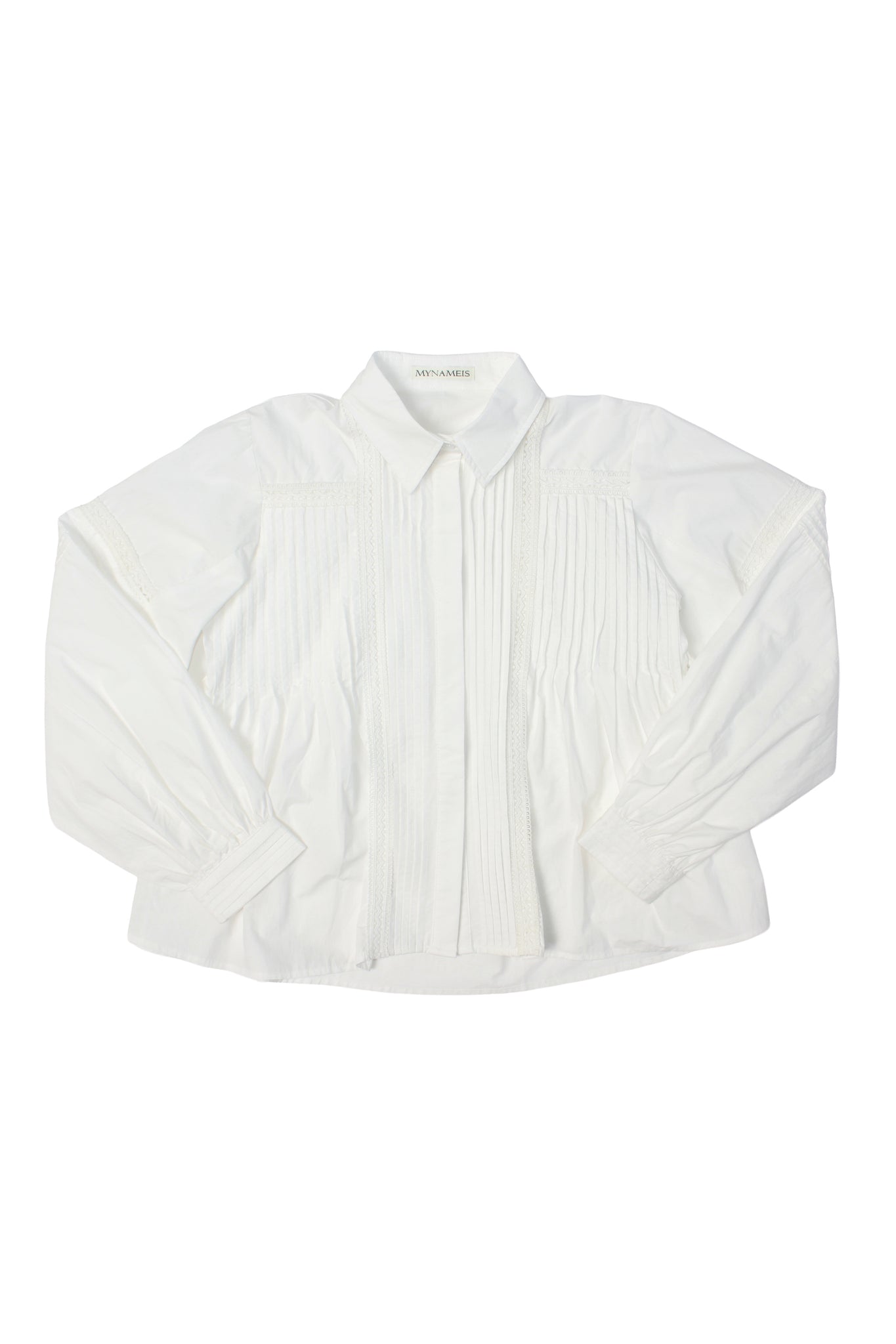 Louis Pin Tuck Volume Shirt in White