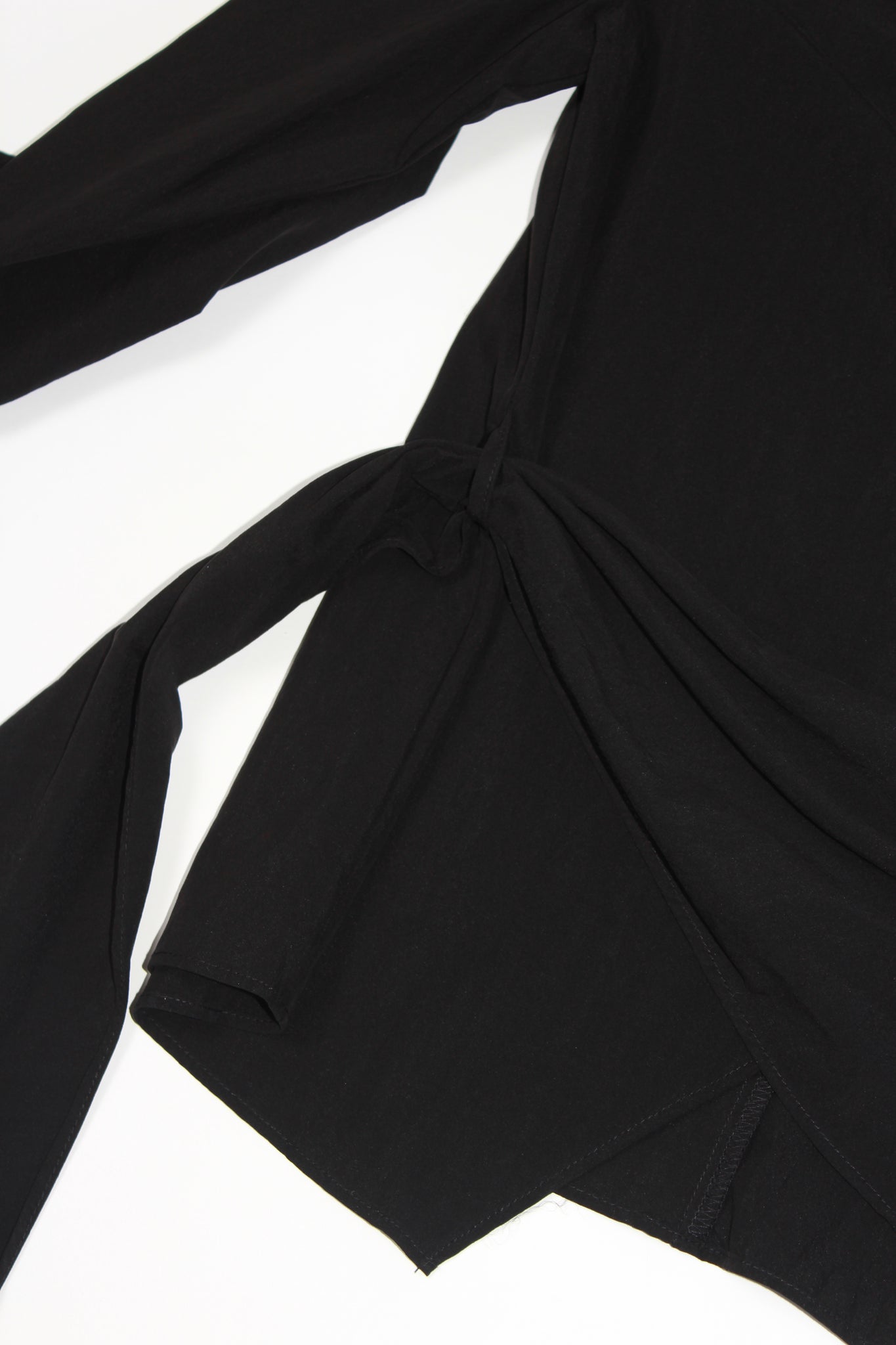 Cowl Neck Wrap Top in Black