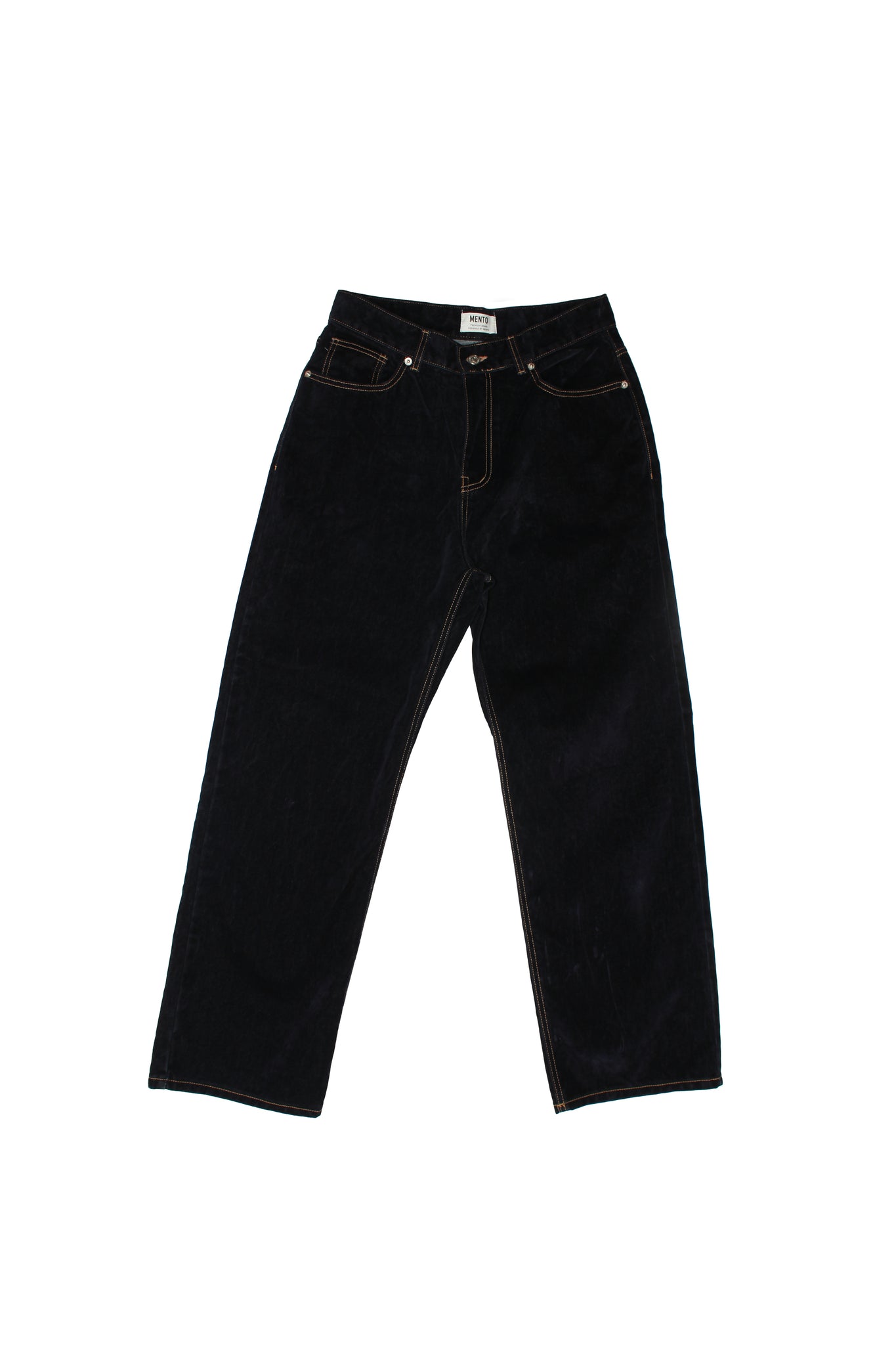 Velvet Denim Pants in Dark Blue