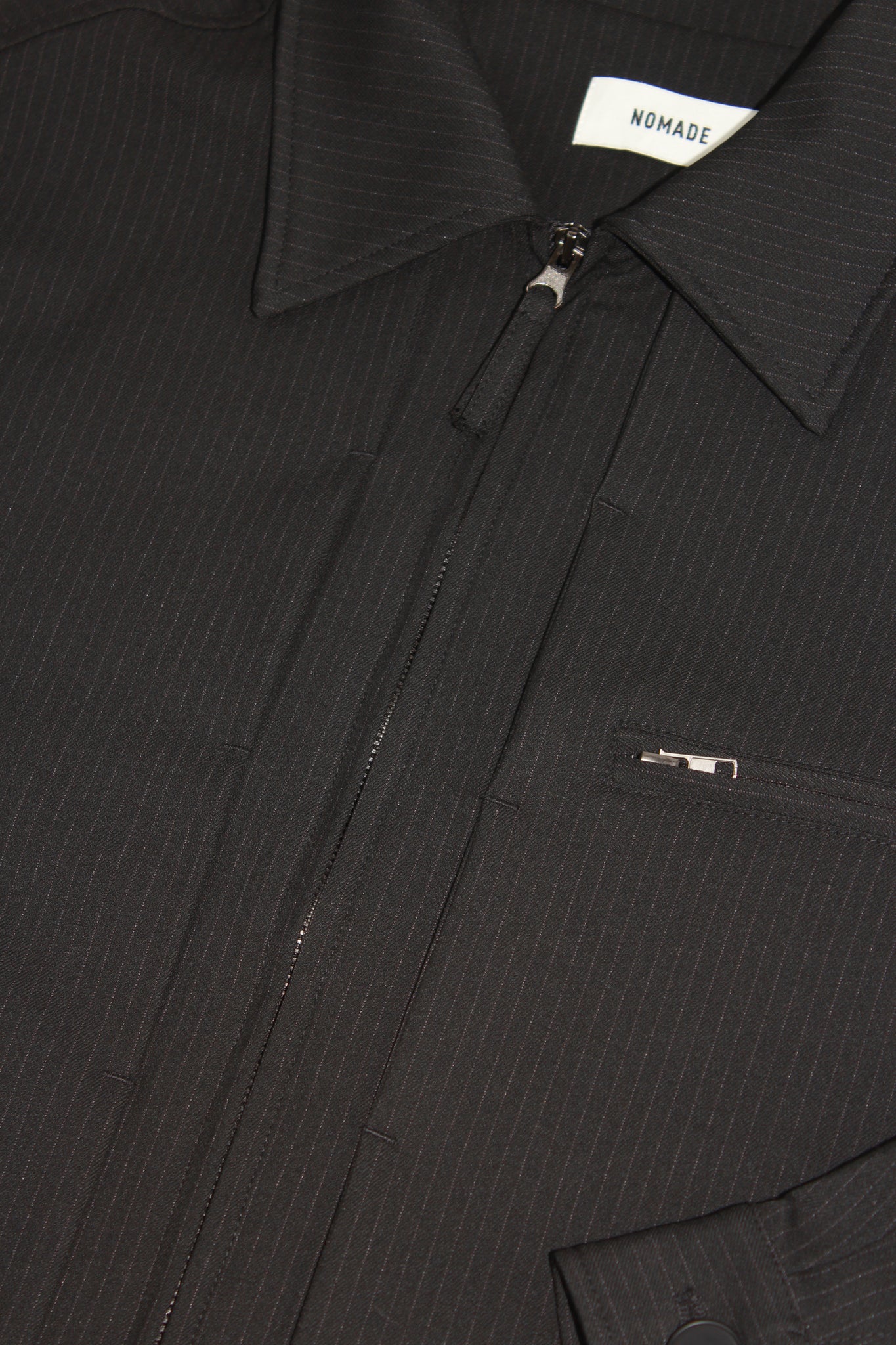 Pin Stripe Pintuck Jacket in Black