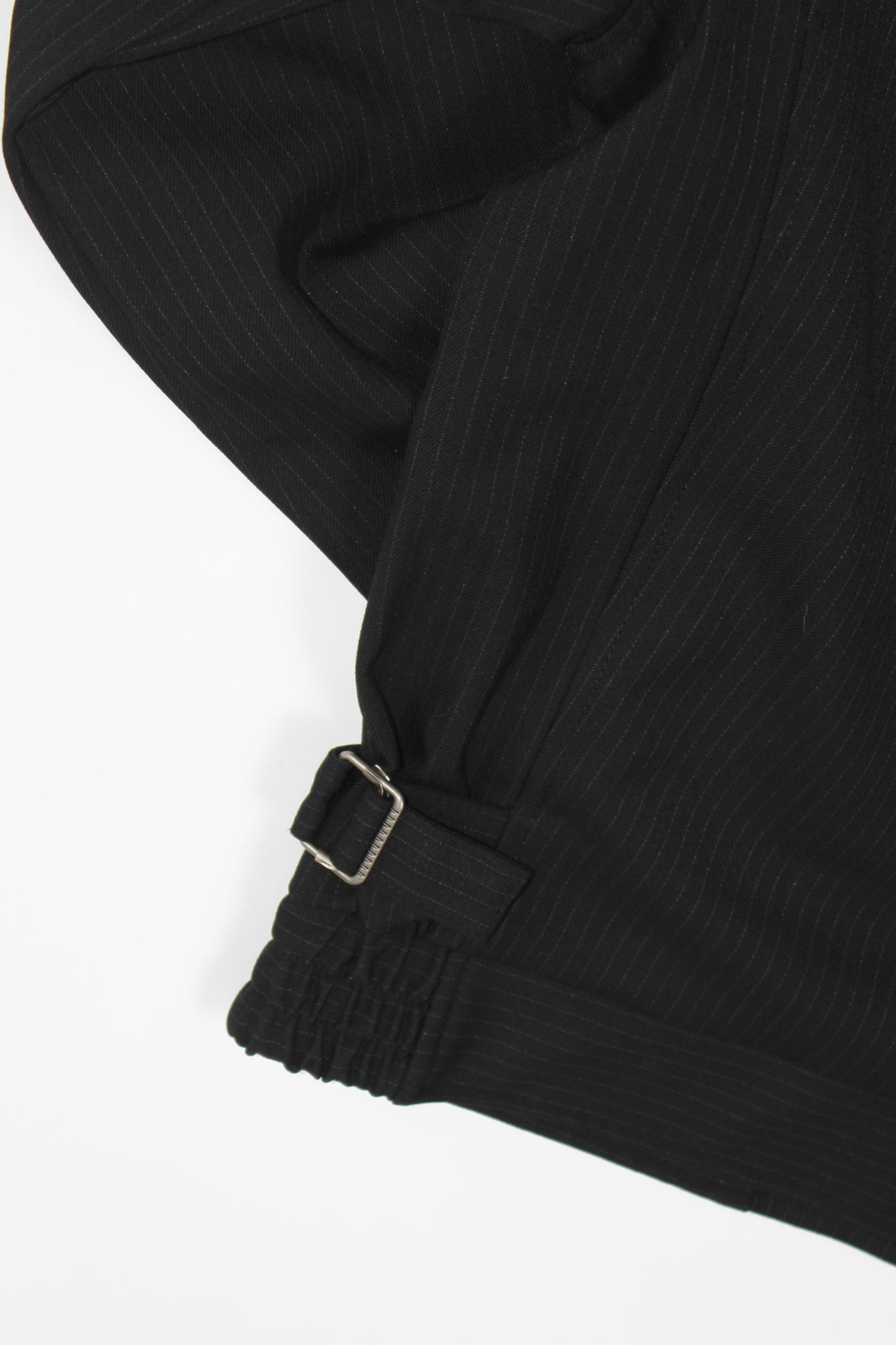 Pin Stripe Pintuck Jacket in Black