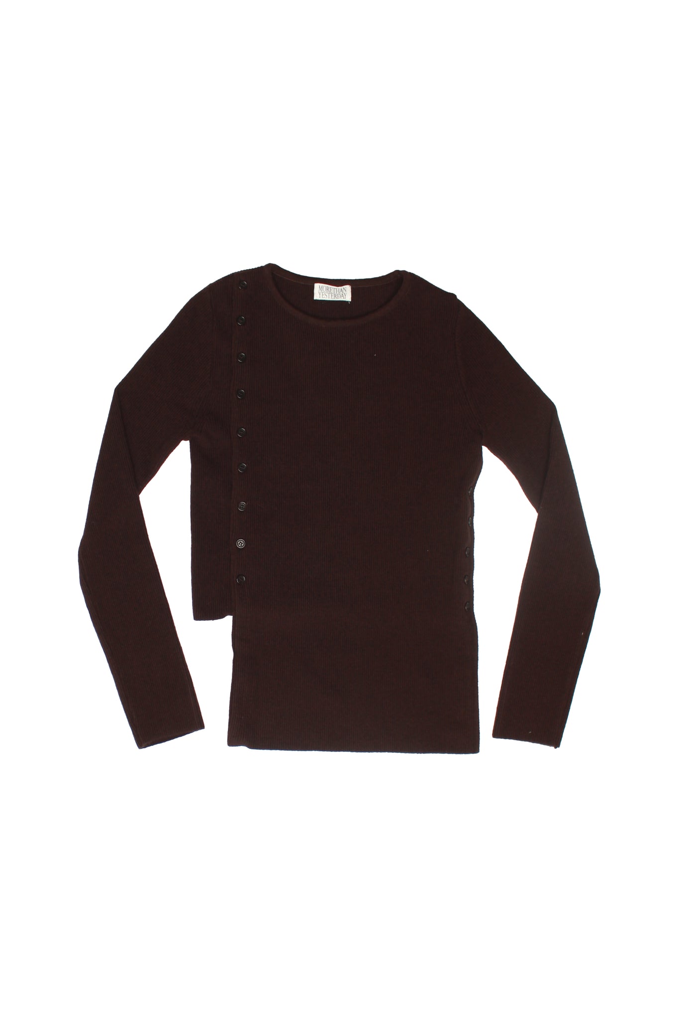 Unbalance Button detail Sweater in Brown