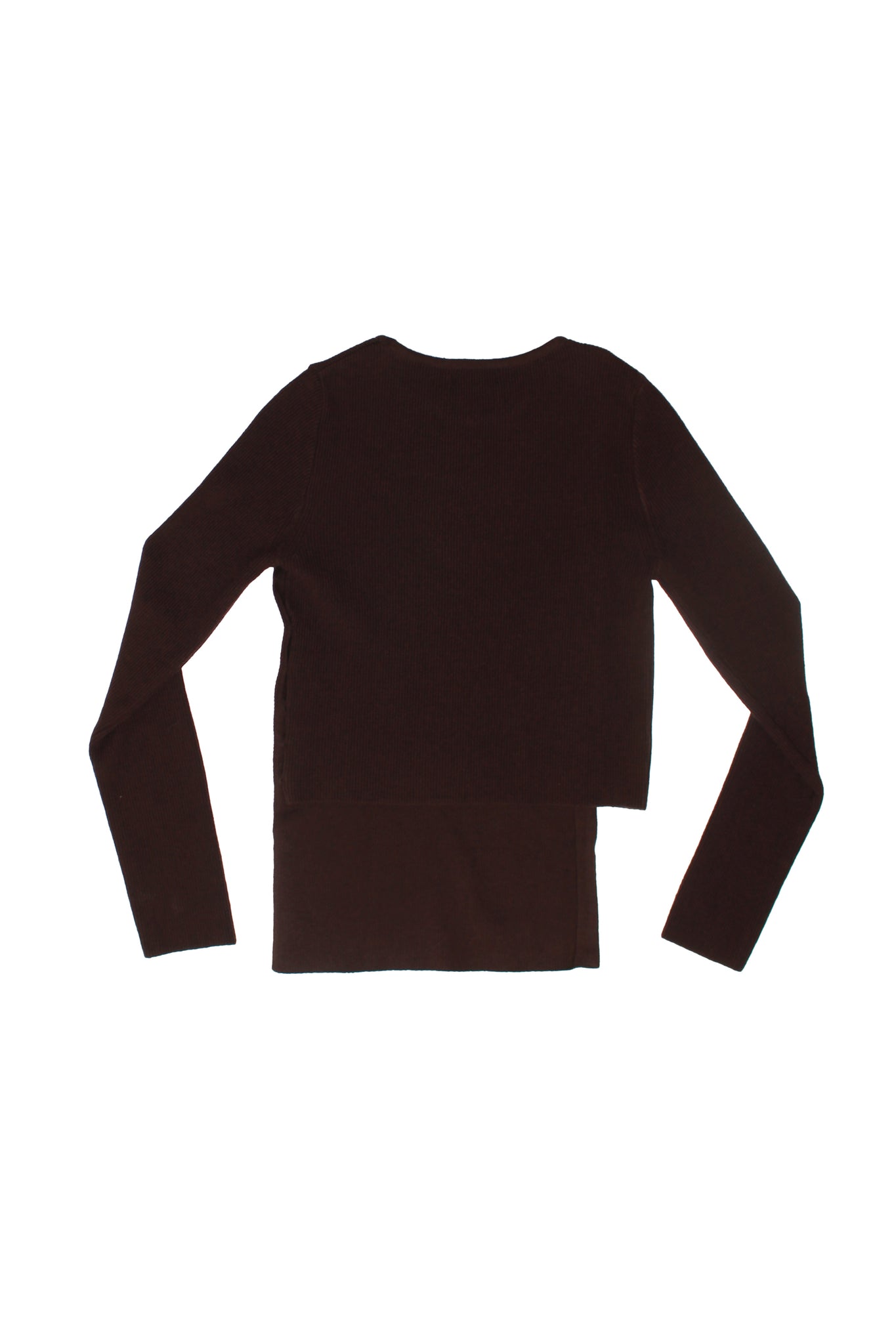 Unbalance Button detail Sweater in Brown