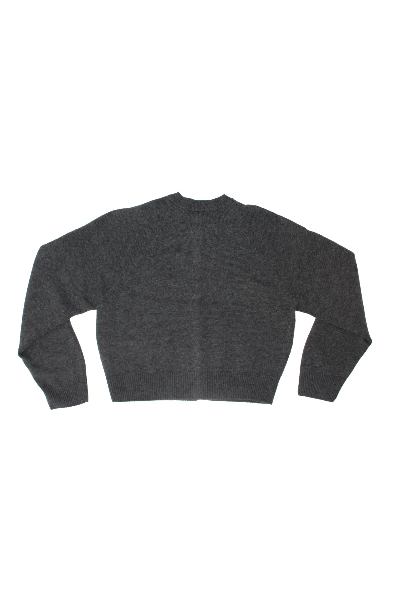 Wool Cash Raglan Cardigan in Charcoal