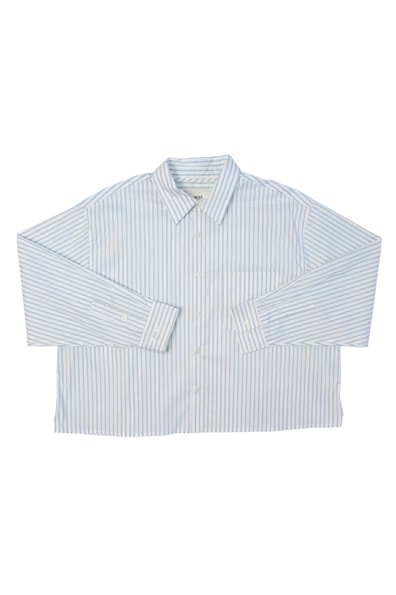 Wise Stripe Crop Shirt in White