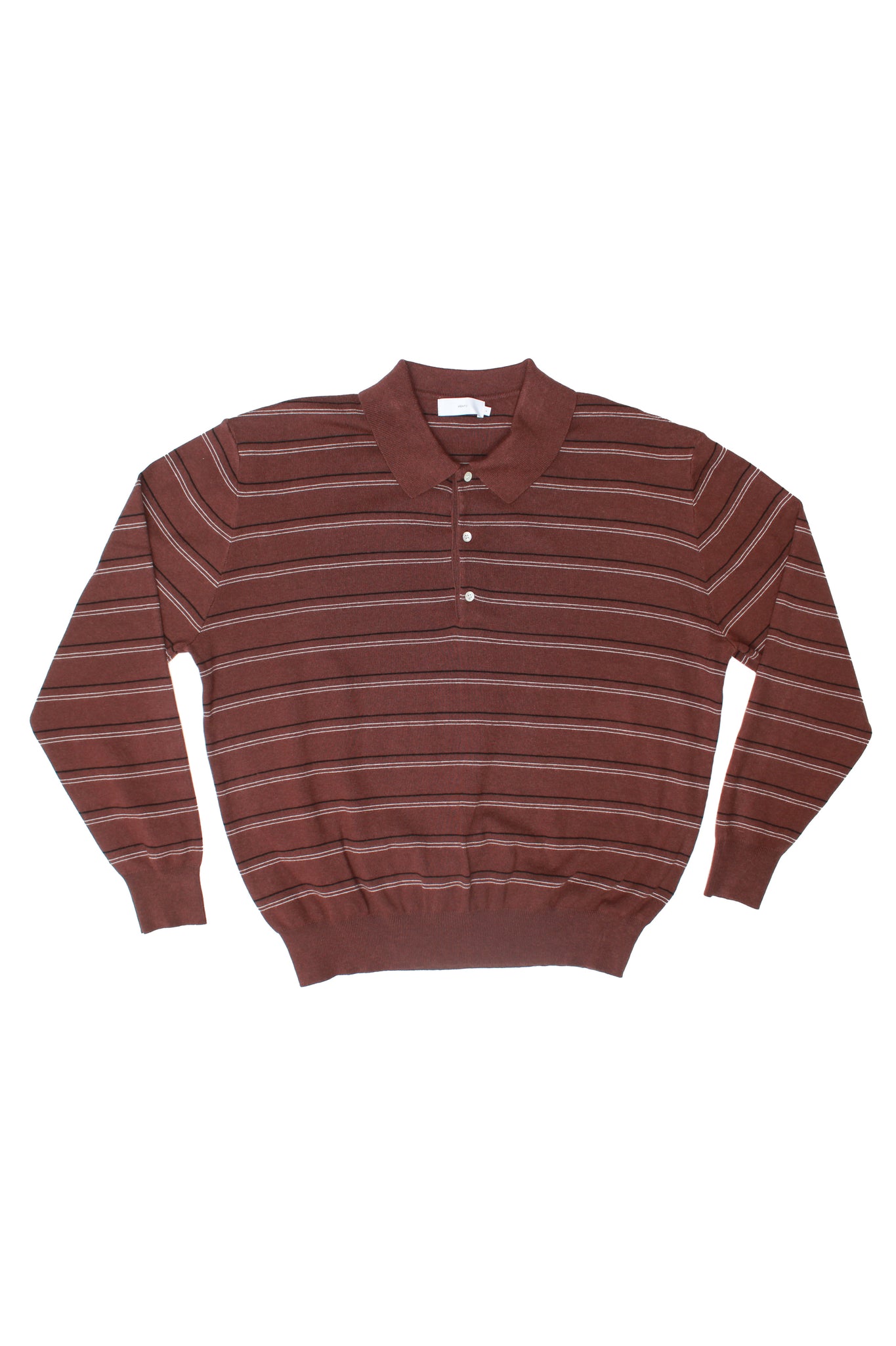 Mono striped polo shirt sweater in Brown