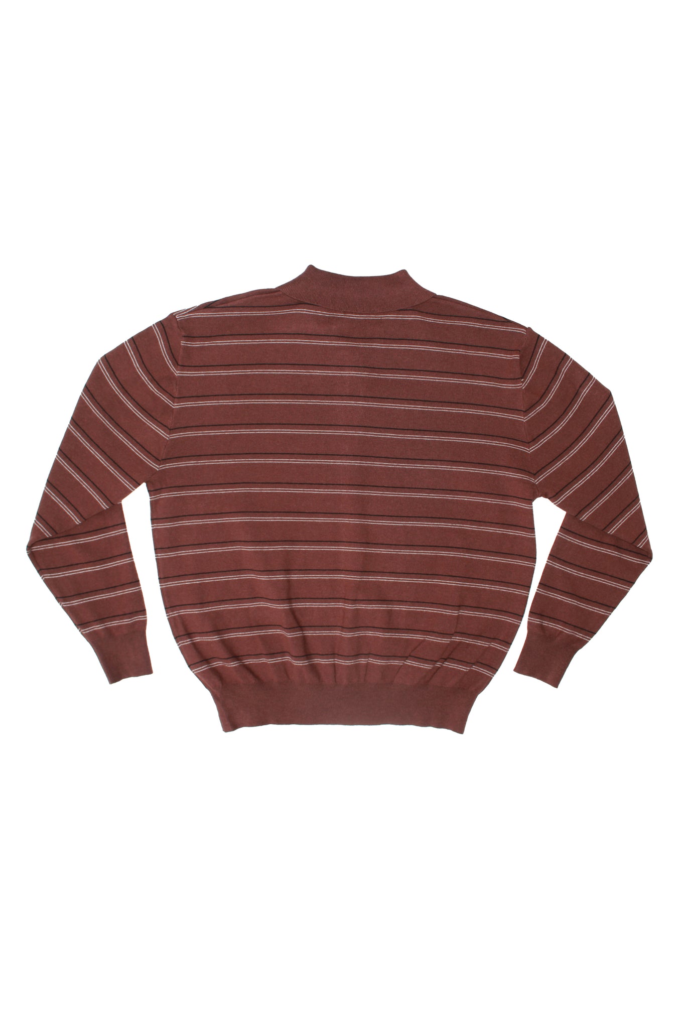 Mono striped polo shirt sweater in Brown