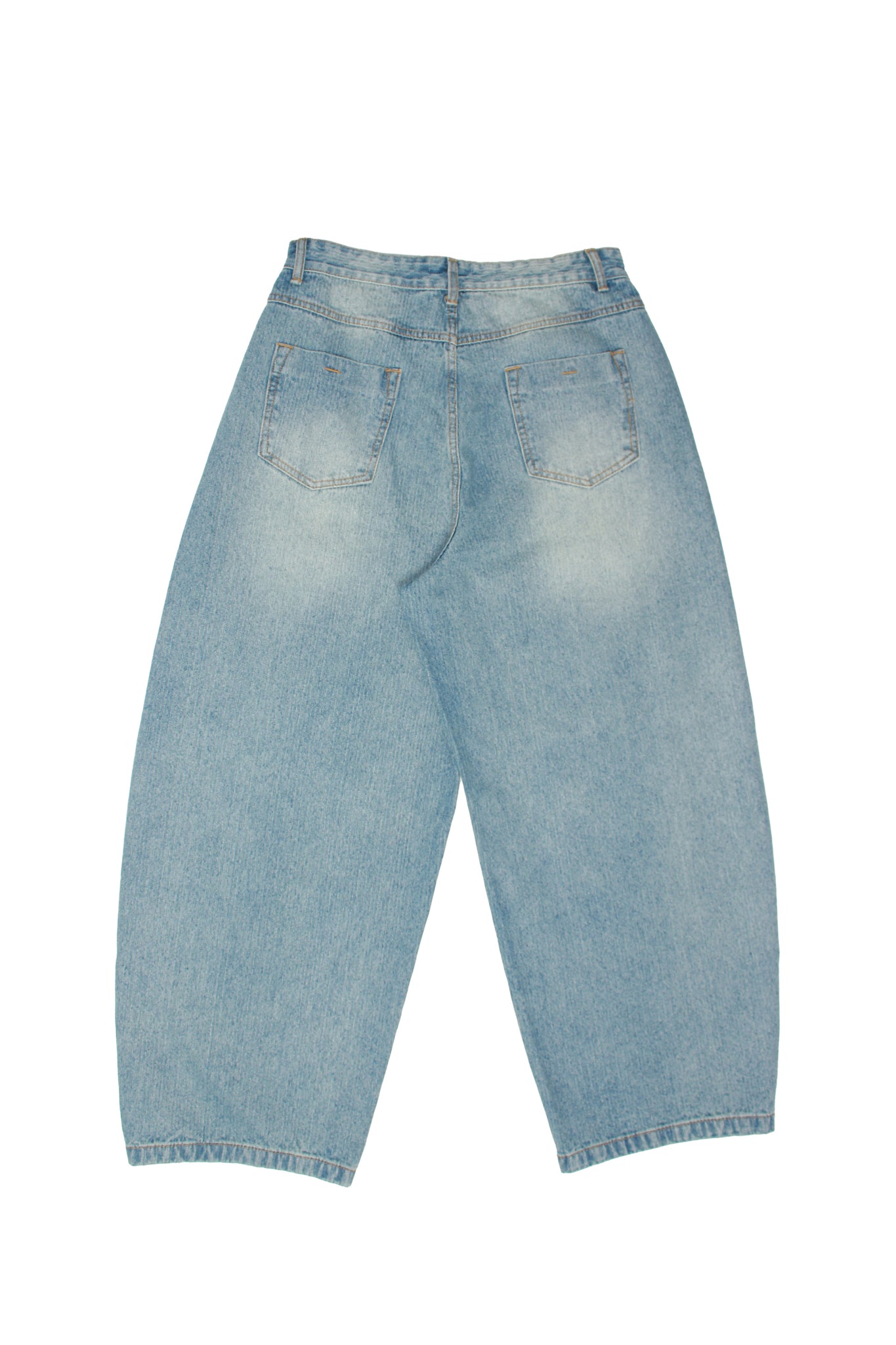 Stripe Light Wash Curved Denim