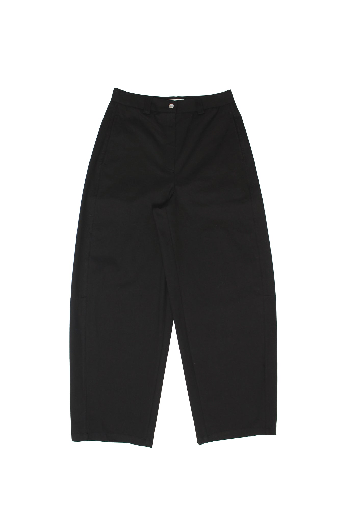 LS Cotton Barrel-Leg Pants in Black