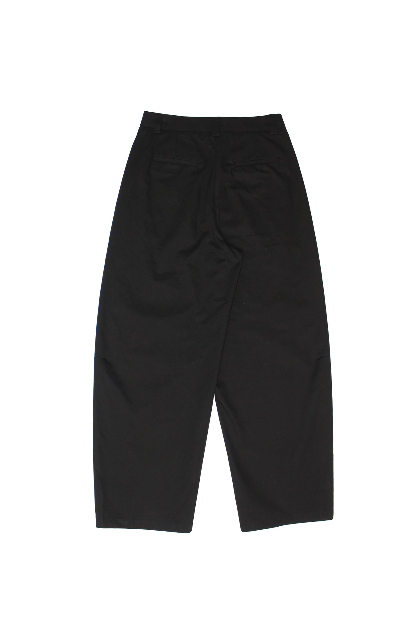 LS Cotton Barrel-Leg Pants in Black