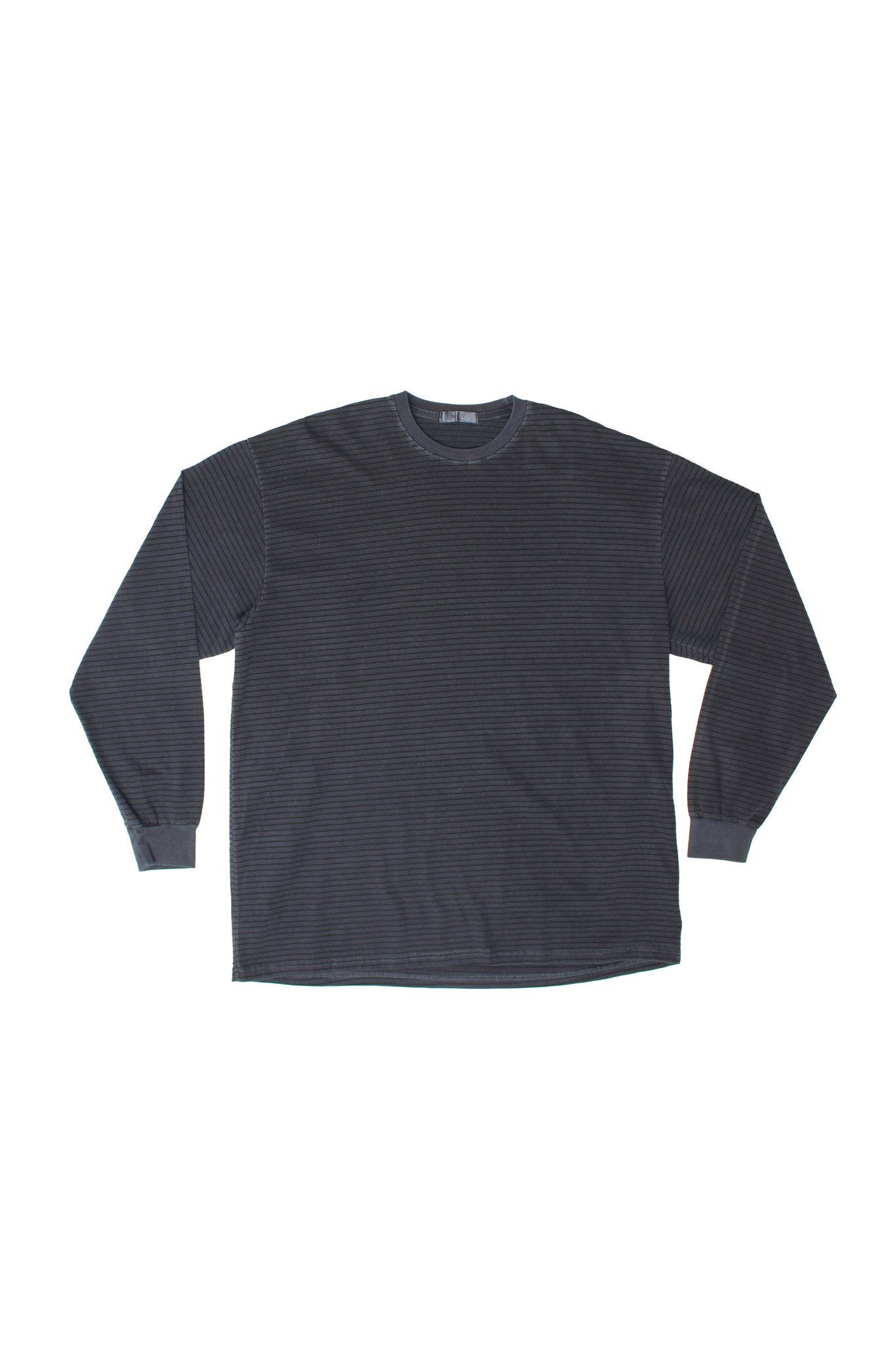 Pigment wash long sleeve striped T-shirt in Navy