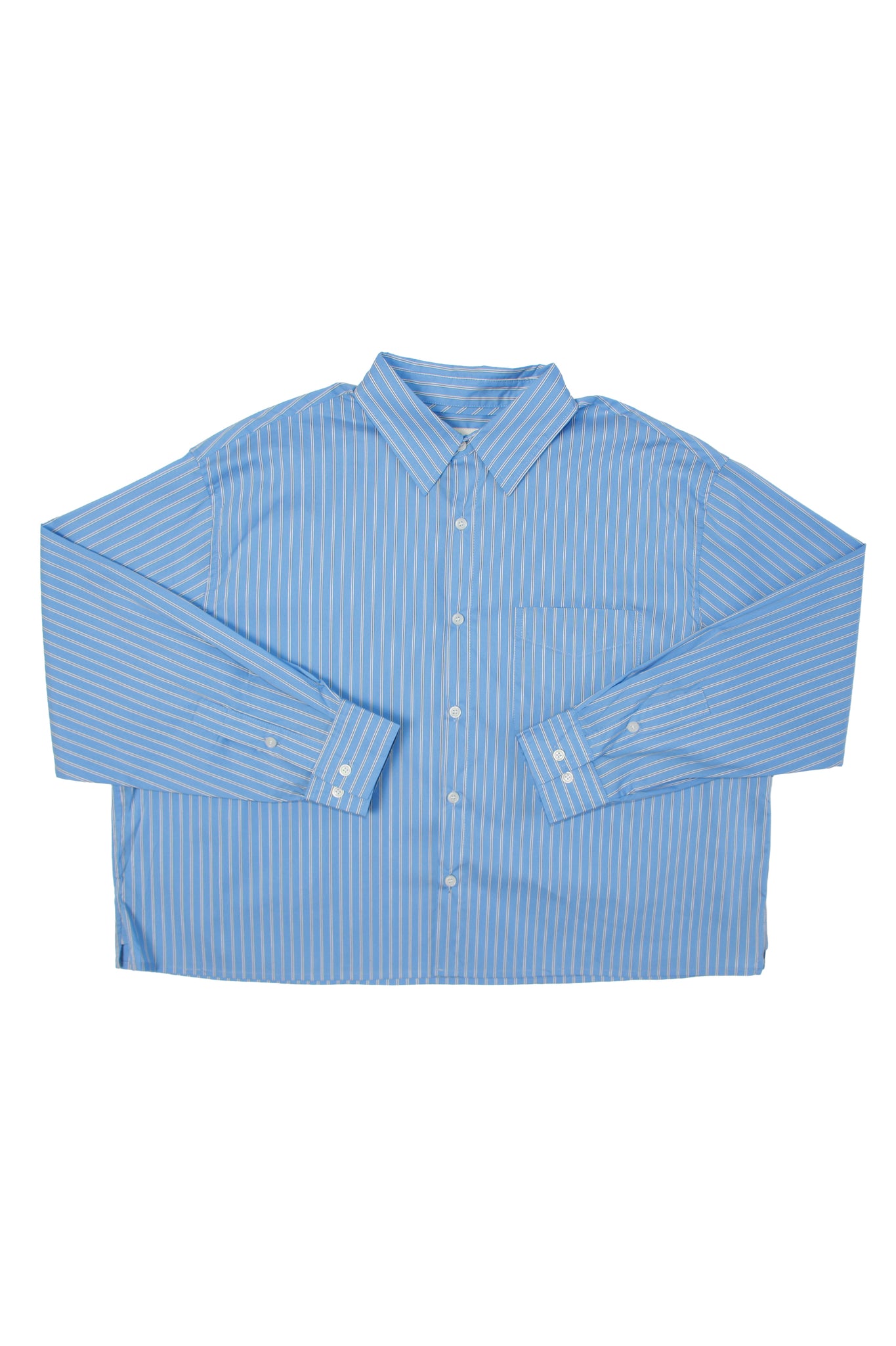 Wise Stripe Crop Shirt in Dark Blue