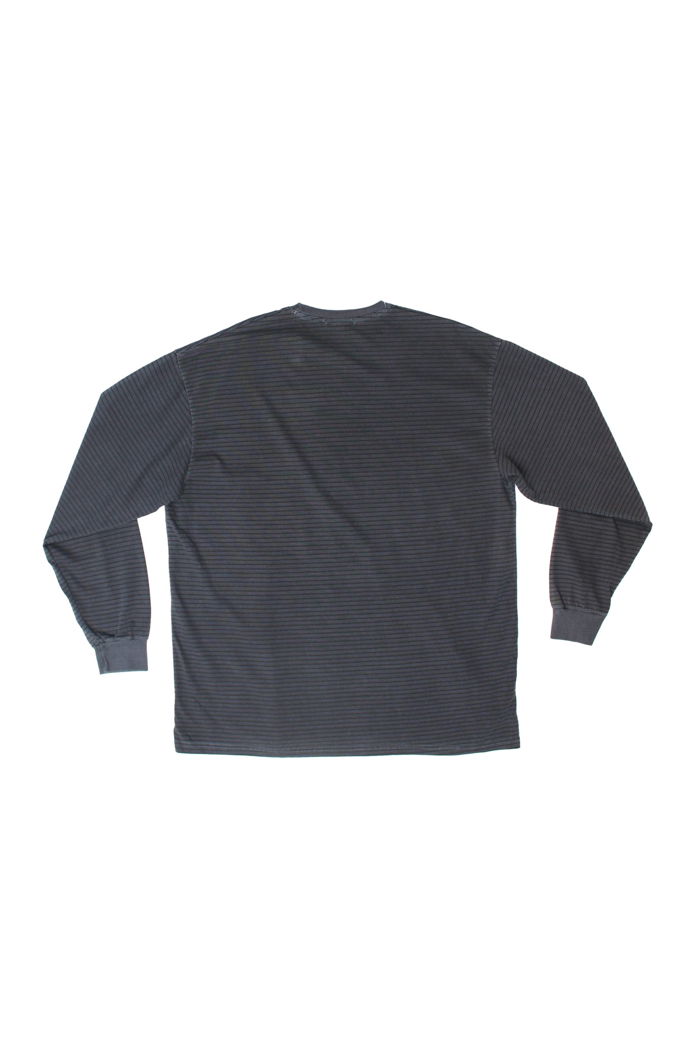 Pigment wash long sleeve striped T-shirt in Navy