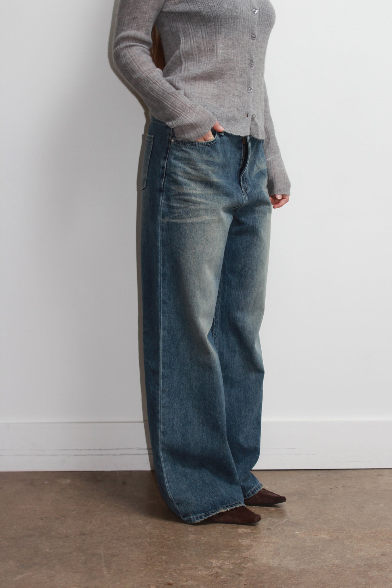 W Straight Leg Blue Denim