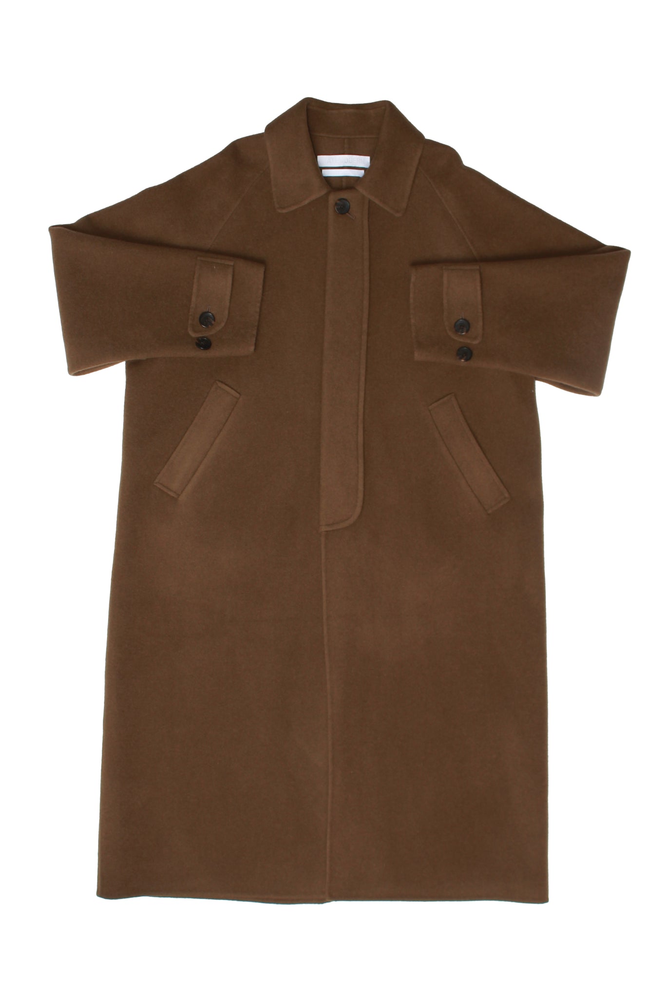 Oversized Milling Wool Coat in Olive Khaki