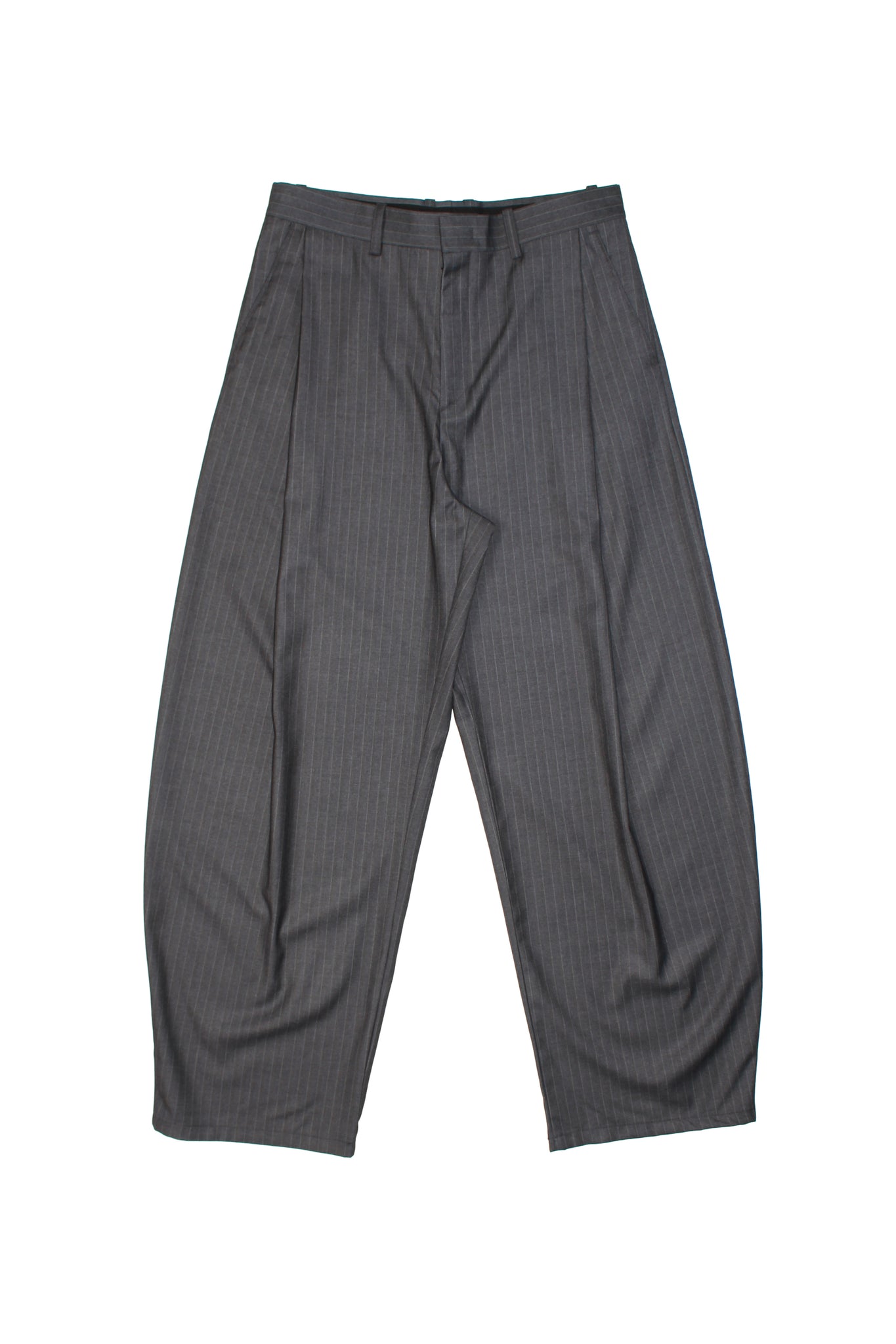 Jenna Pin Stripe Pin-Tuck Trouser in Charcoal