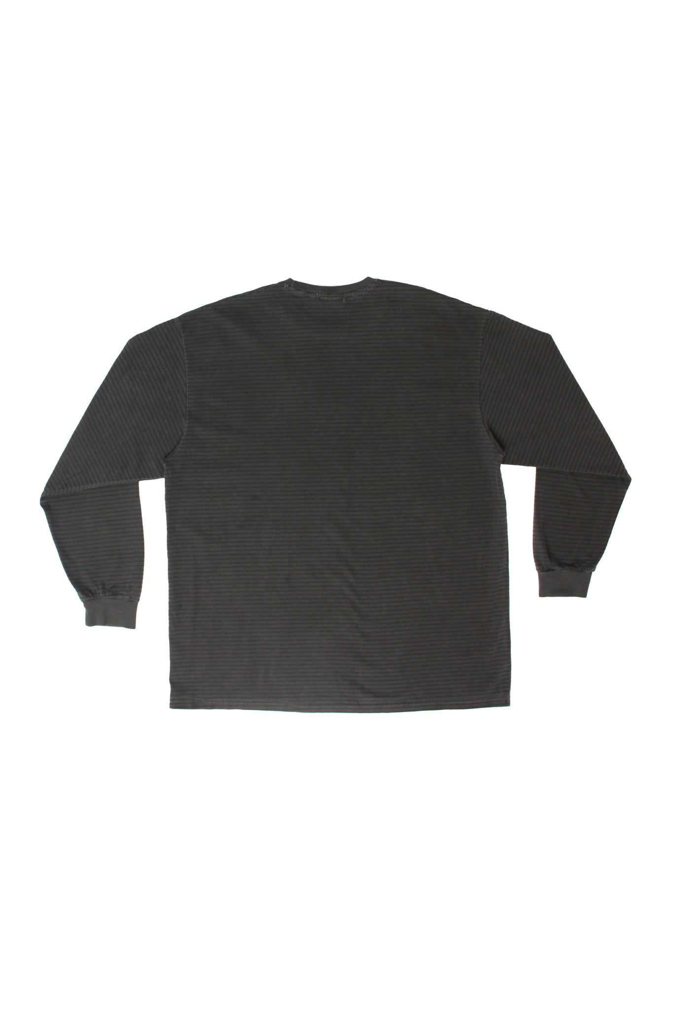 Pigment wash long sleeve striped T-shirt in Charcoal