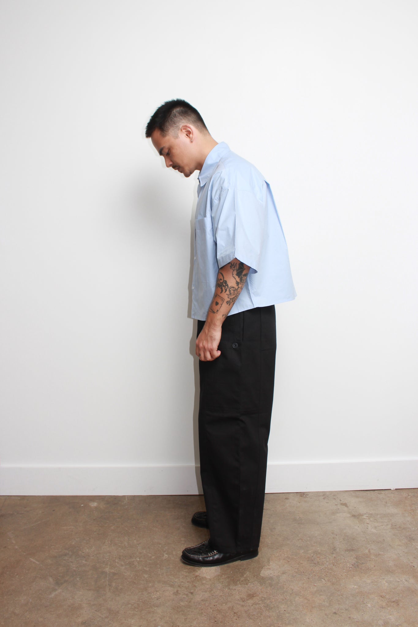 Oversized Crop Shirts in Blue