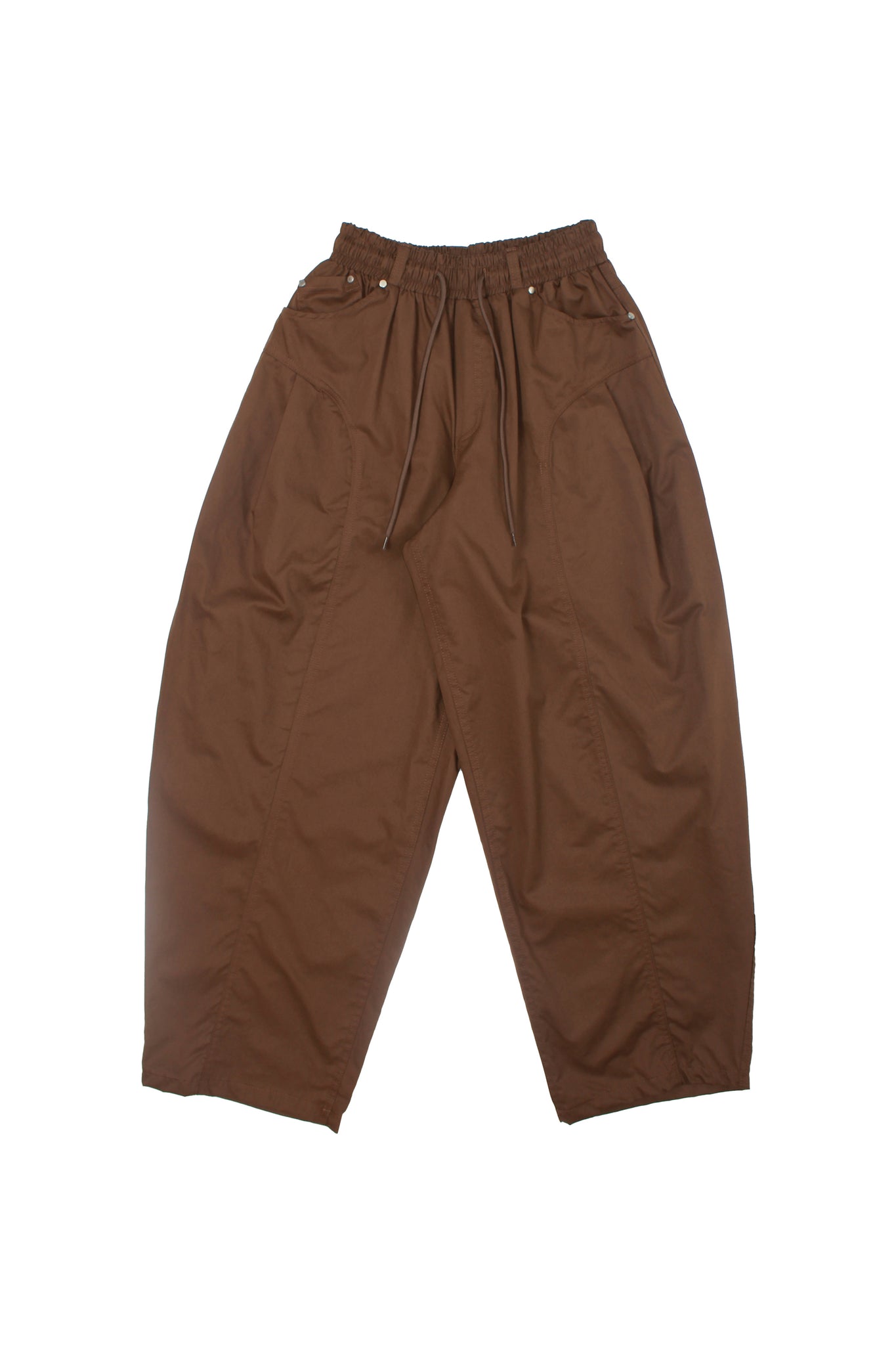 Settle Curved Barrel Leg Pant in Brown