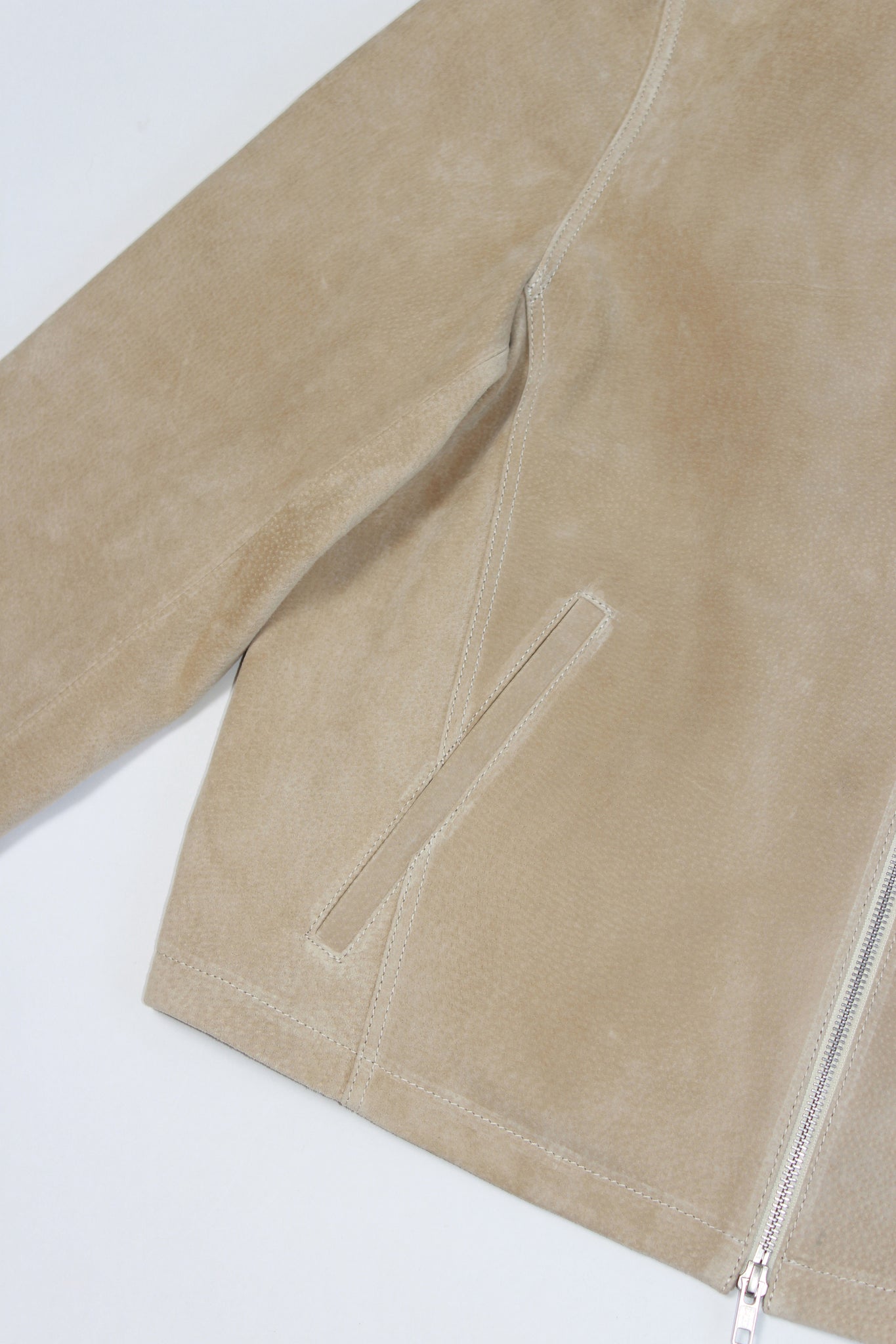 Tonny Semi Crop Real Suede Jacket in Beige