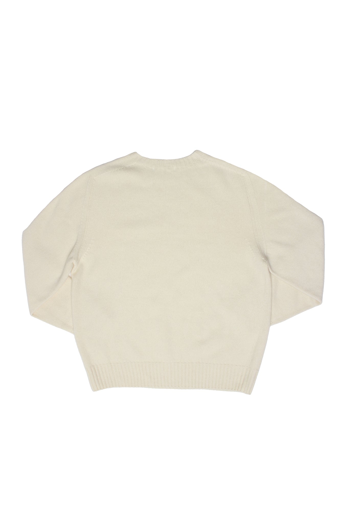 Whole garment Fine wool Sweater in Cream