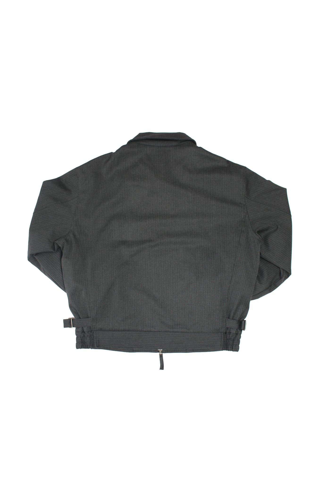 Pin Stripe Pintuck Jacket in Charcoal