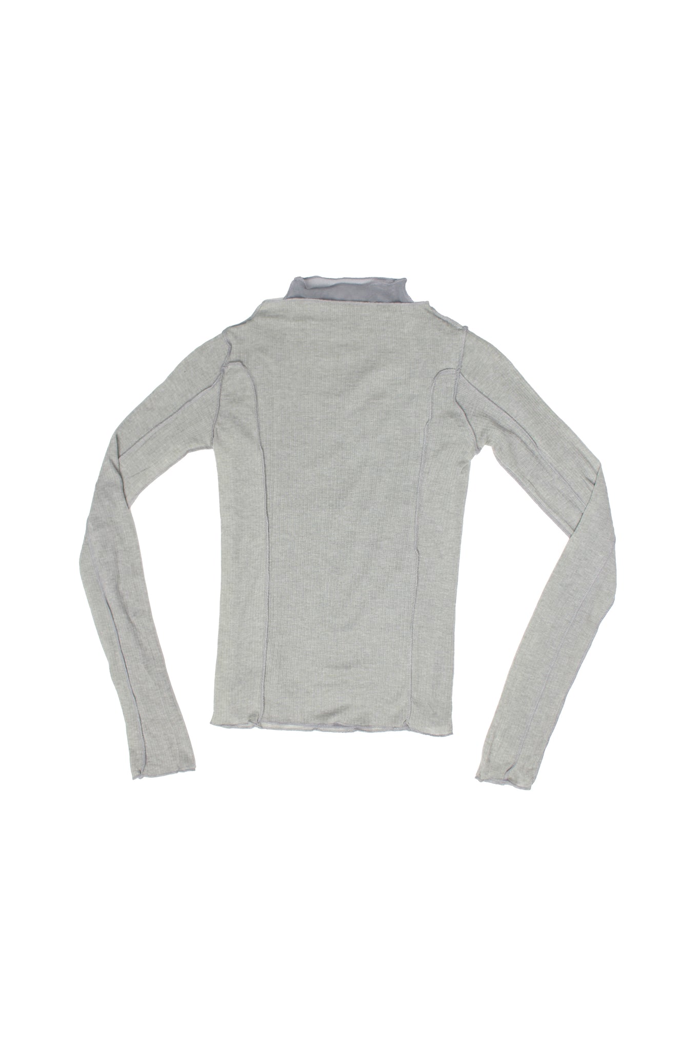 Glony Mesh Layered Mockneck top in Grey