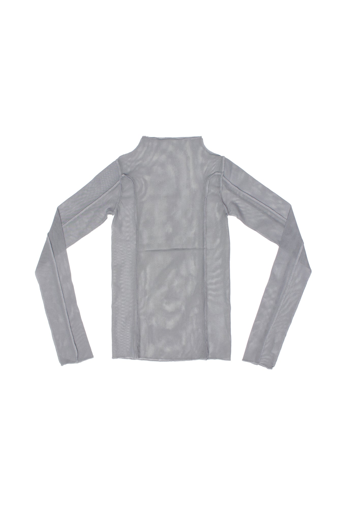 Glony Mesh Layered Mockneck top in Grey