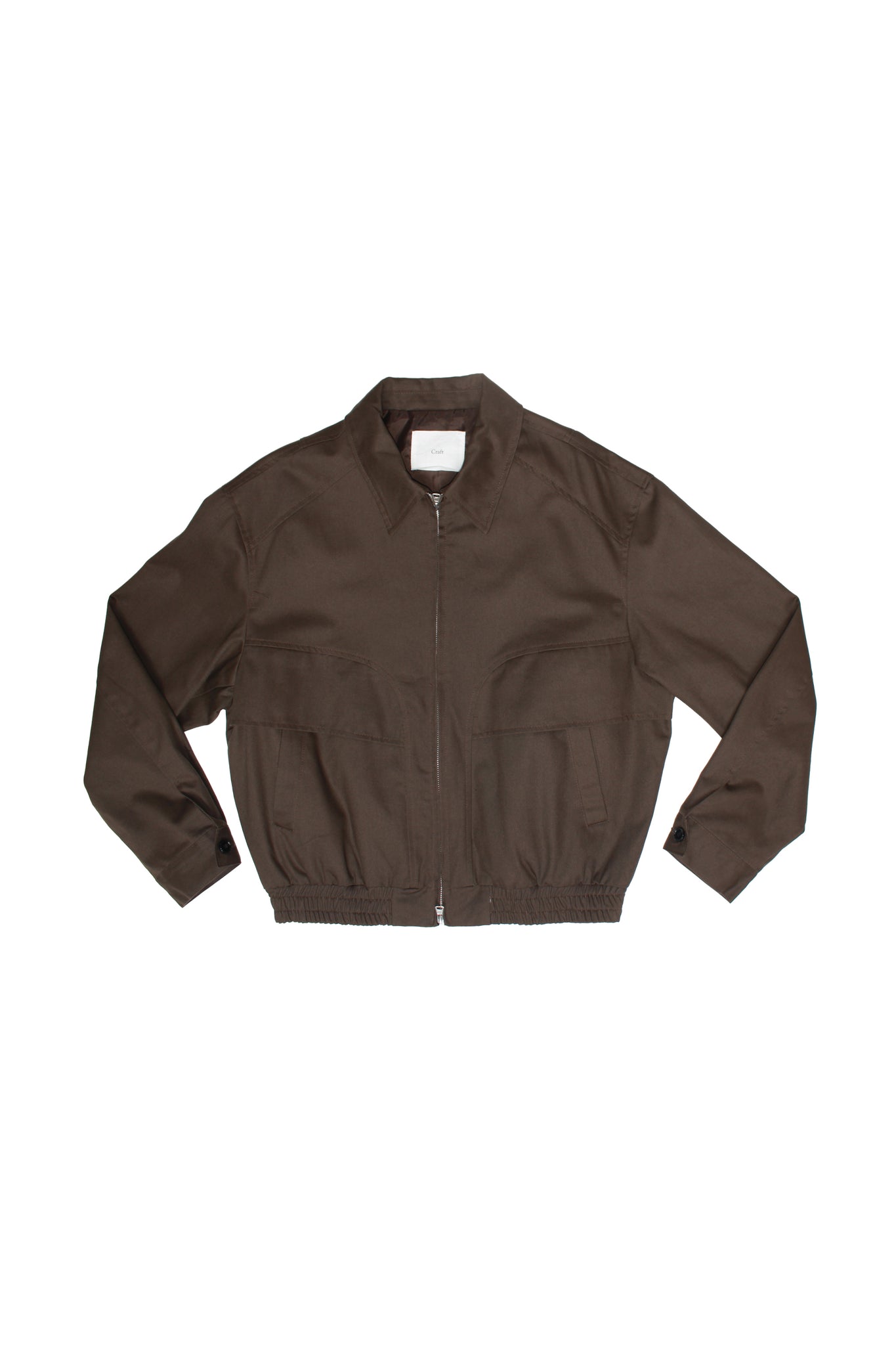 Curved Blouson Jacket in Brown