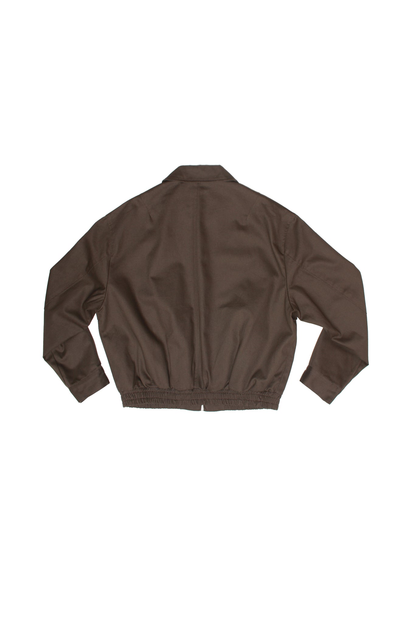 Curved Blouson Jacket in Brown