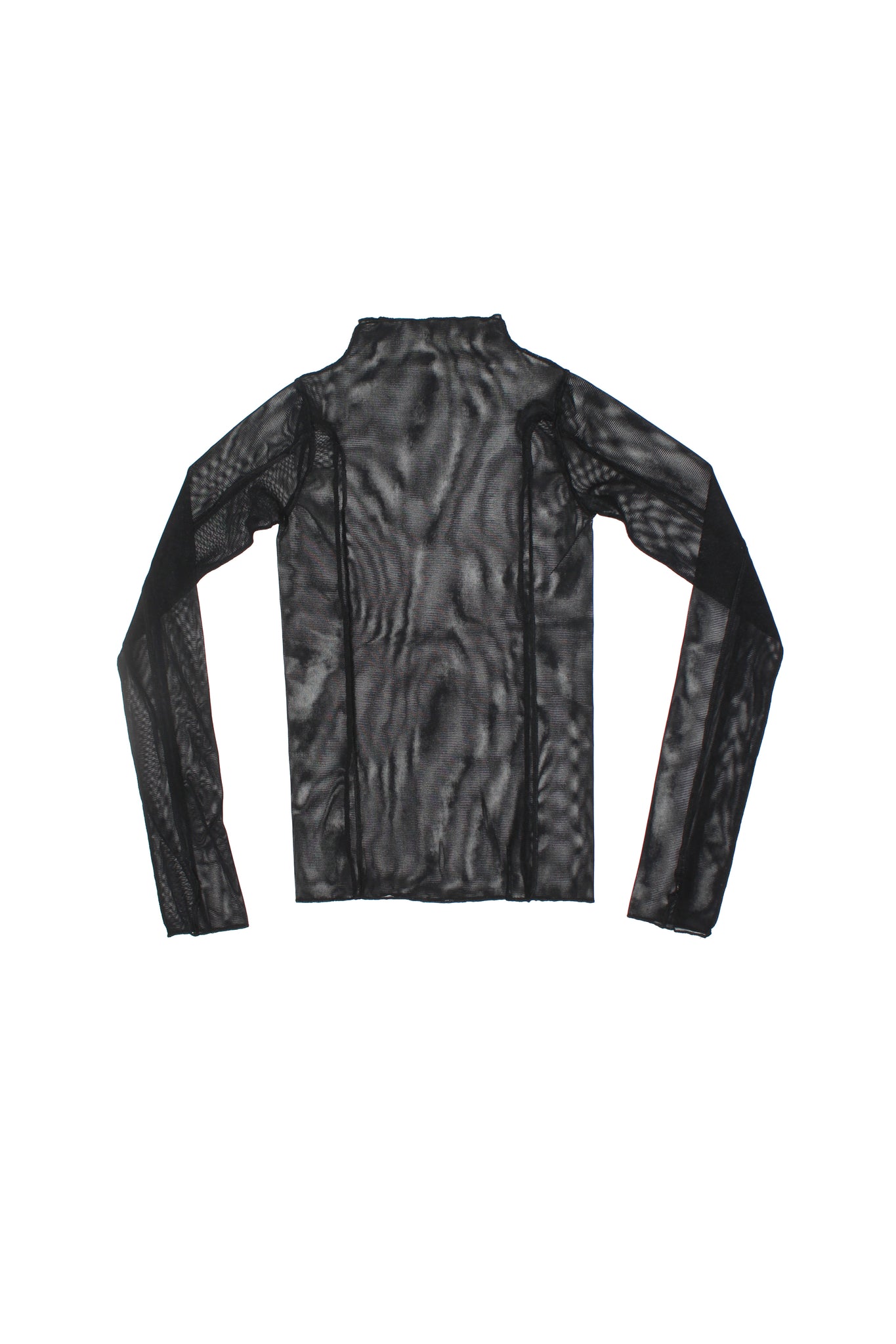 Glony Mesh Layered Mockneck top in Black