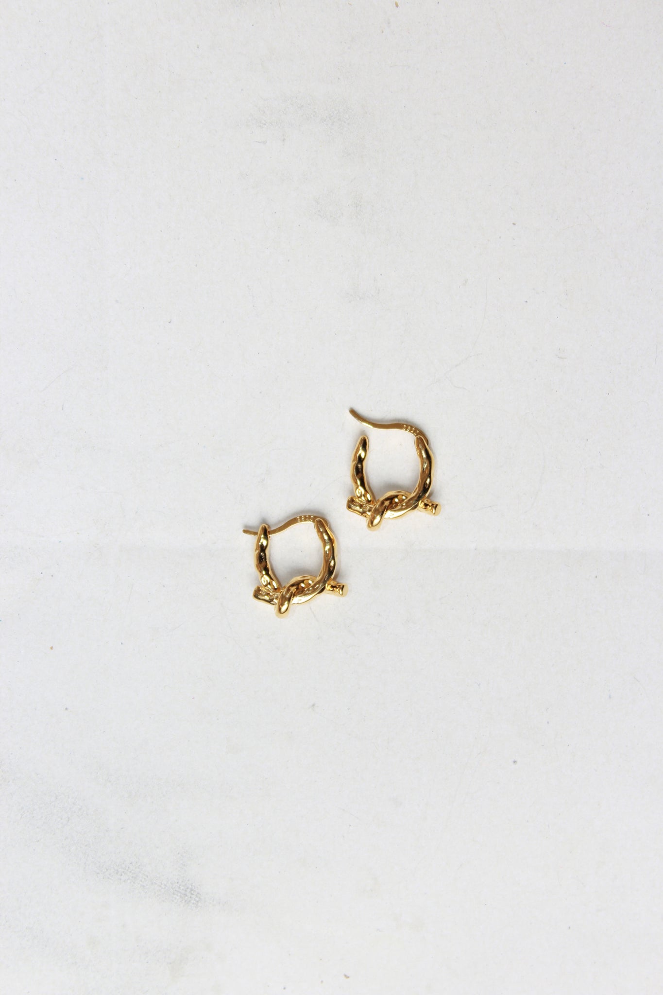 Rough Twist Knot Earring in Gold