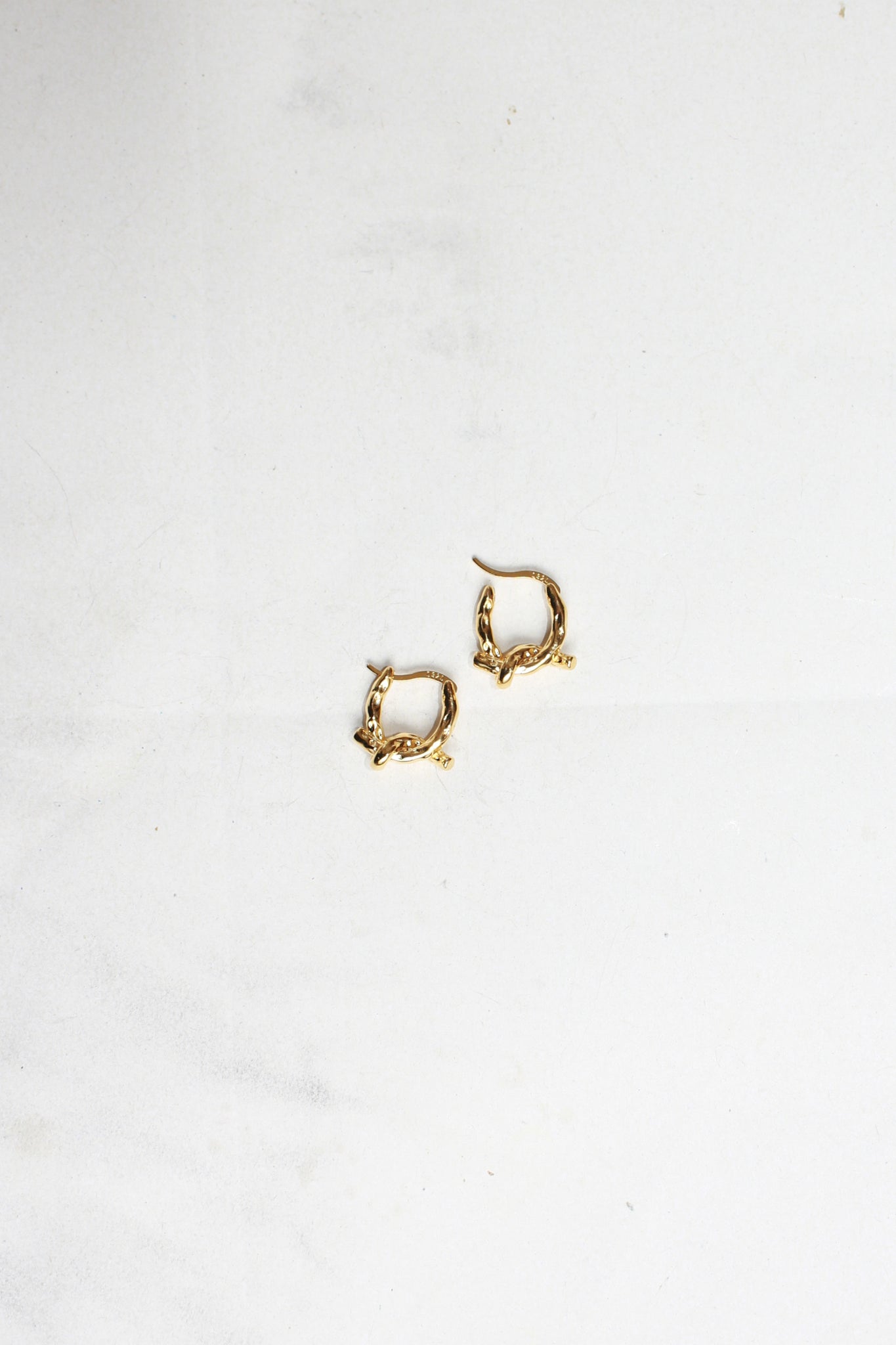 Rough Twist Knot Earring in Gold