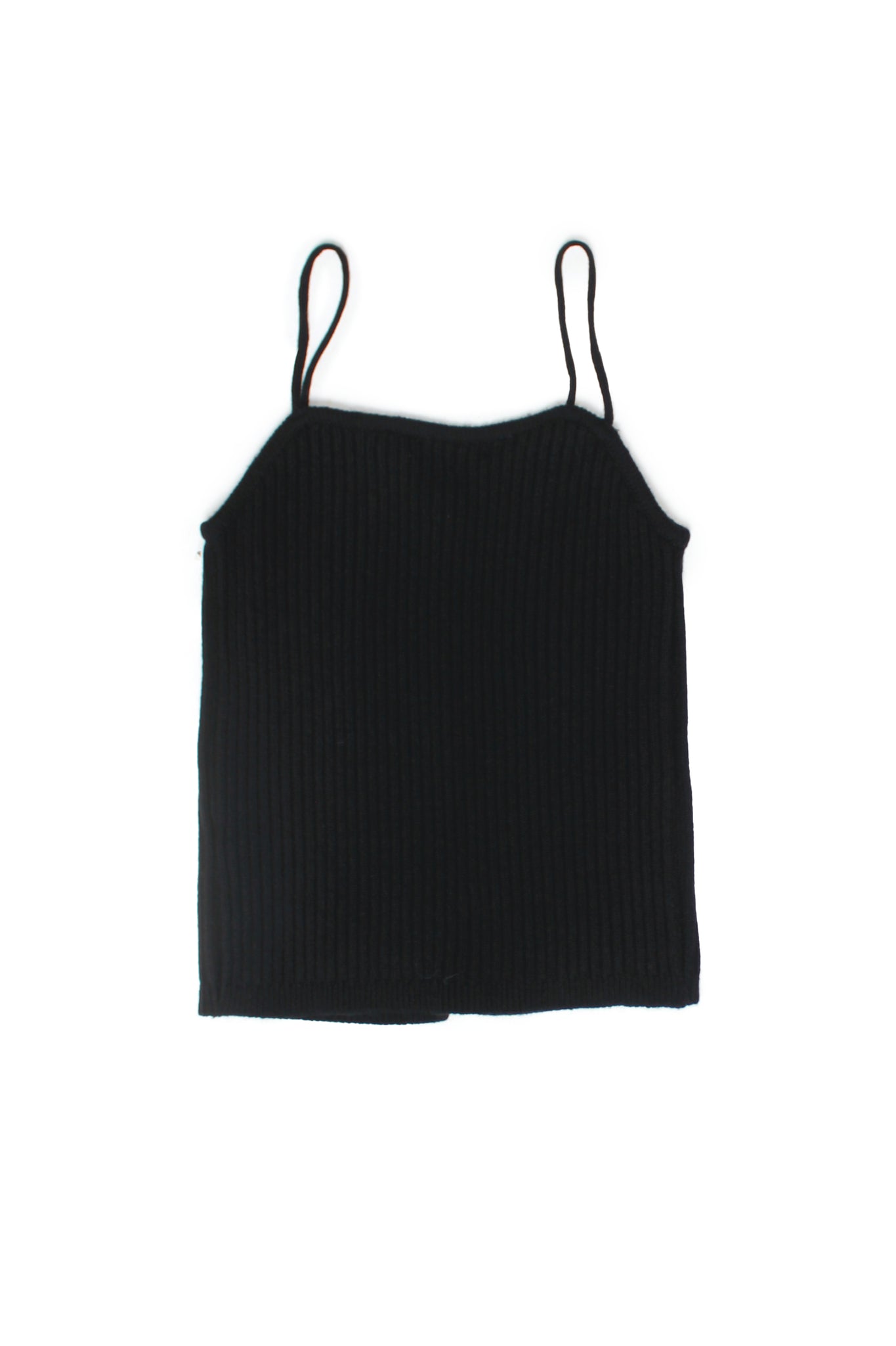 Ribbed Knit Vest Top in Black