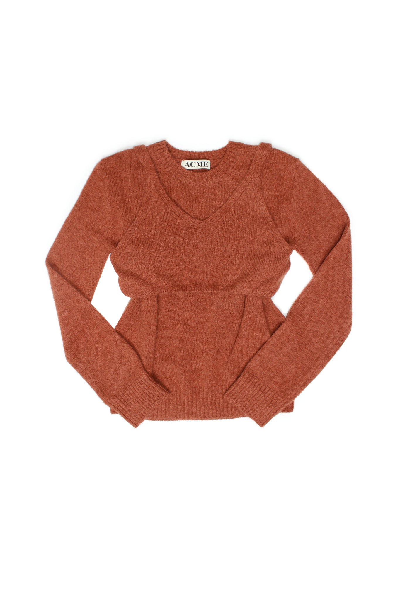 ACME bustier Layered Sweater in Brick