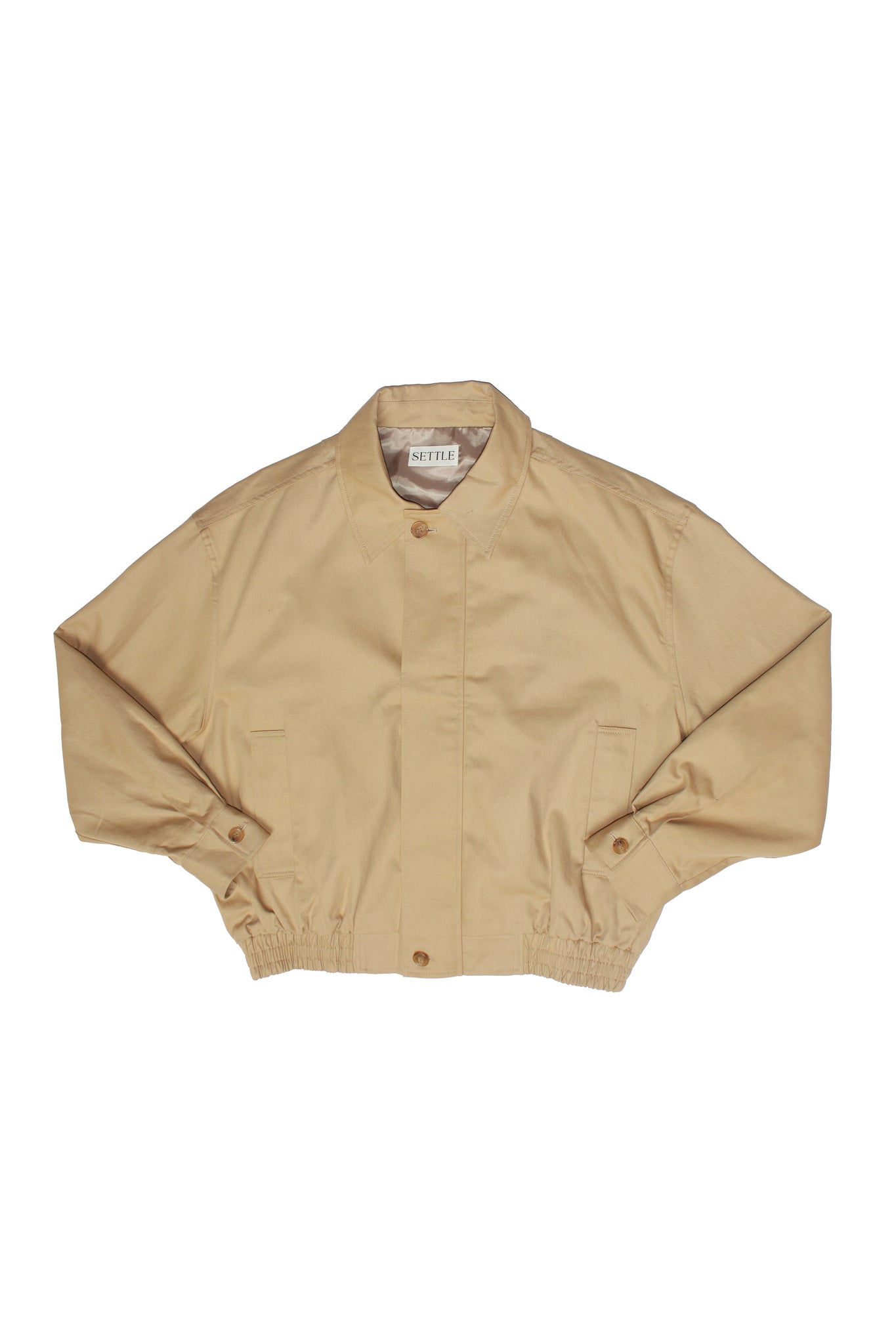 Moss Cotton Bomber Jacket in Beige