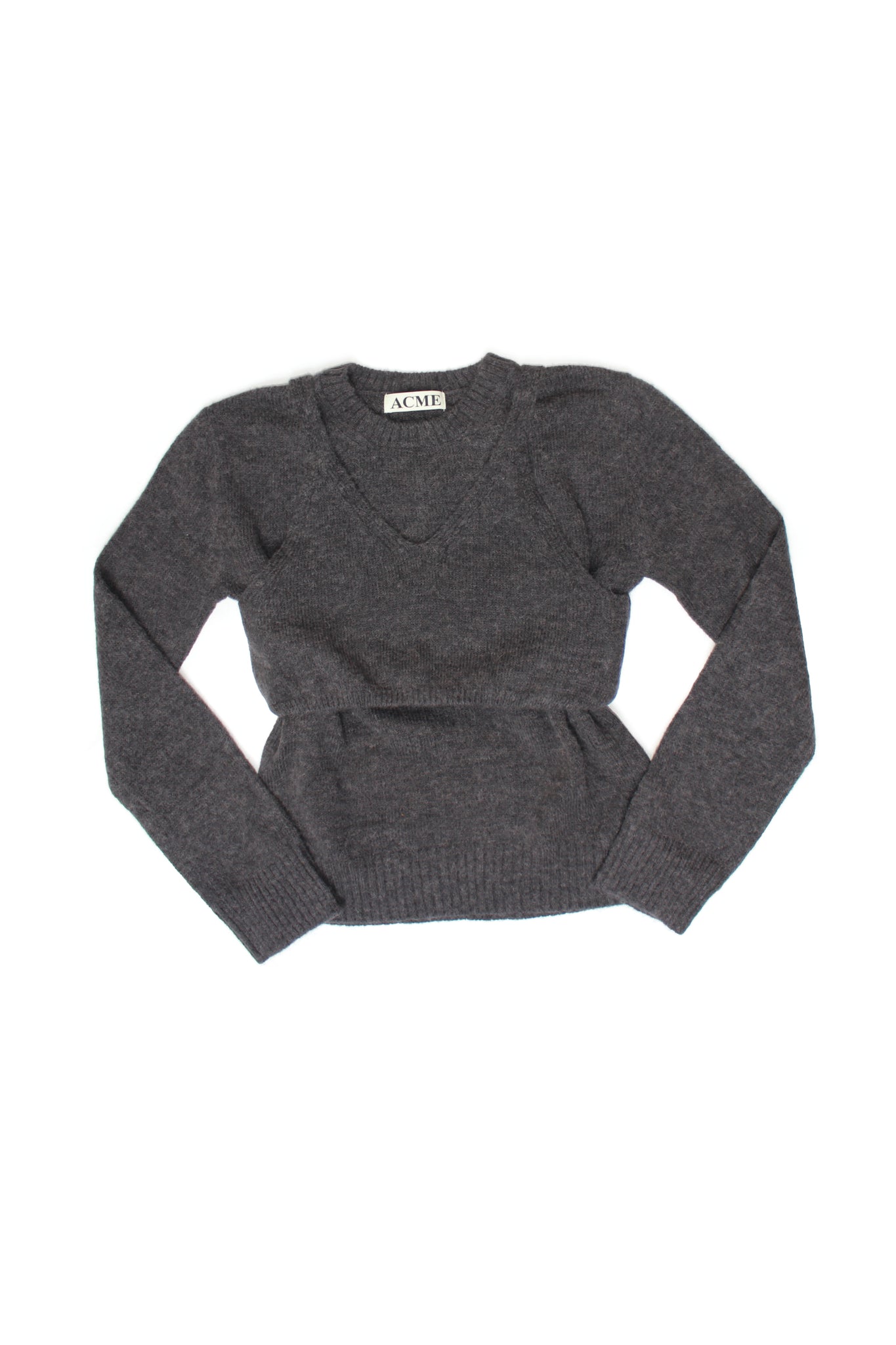 ACME bustier Layered Sweater in Charcoal