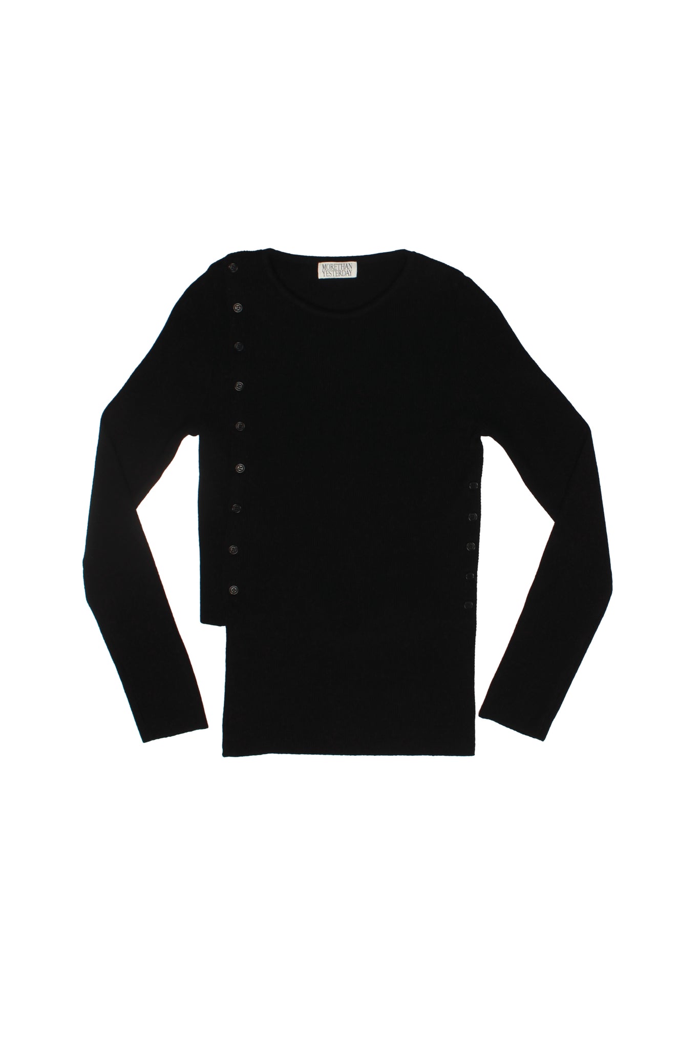 Unbalance Button detail Sweater in Black