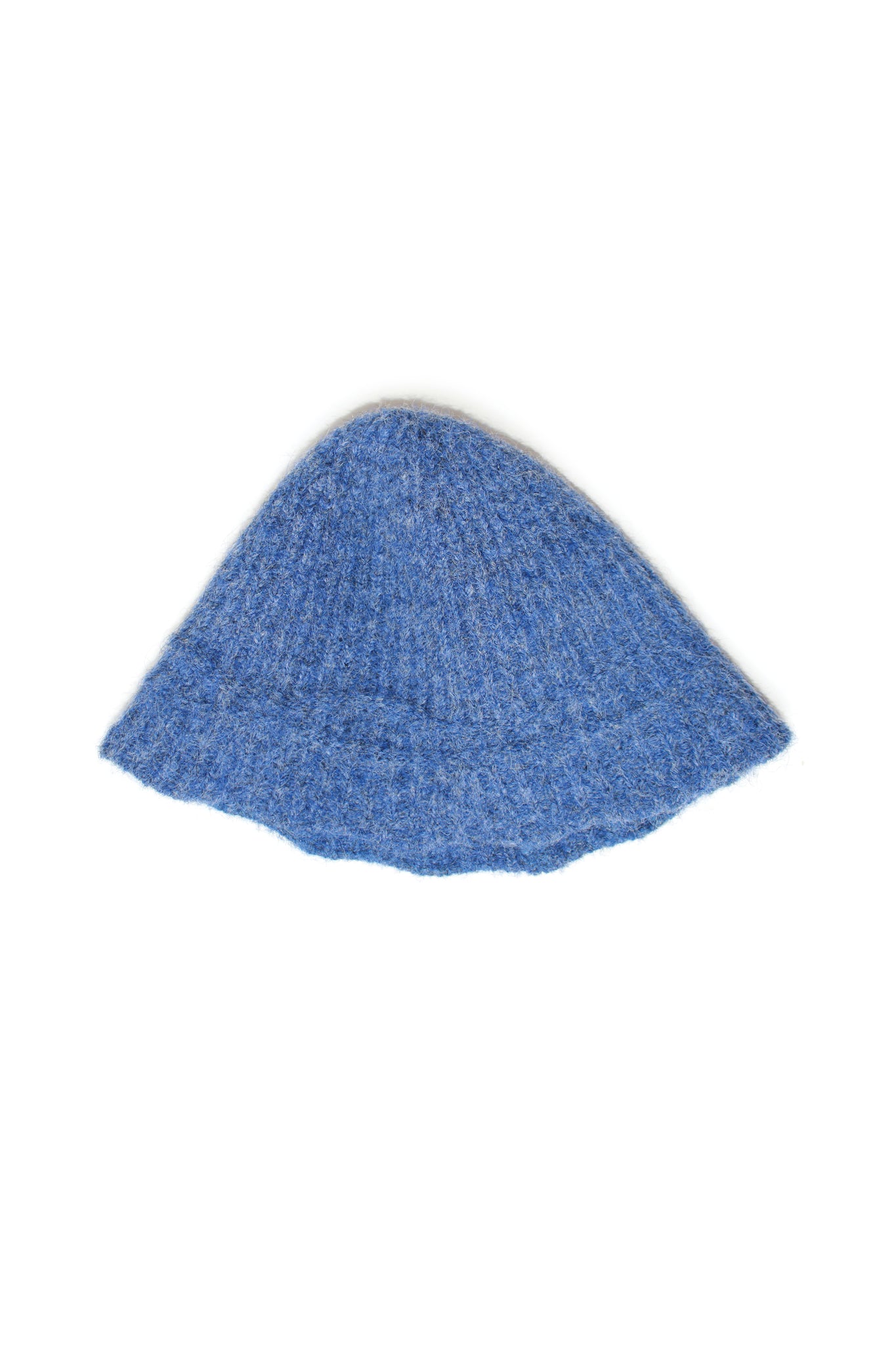 Ribbed Knit Bucket Hat in Blue