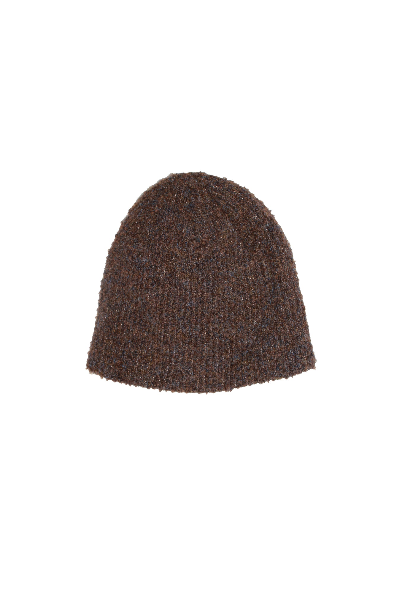 Boucle Knit Beanie in Brown