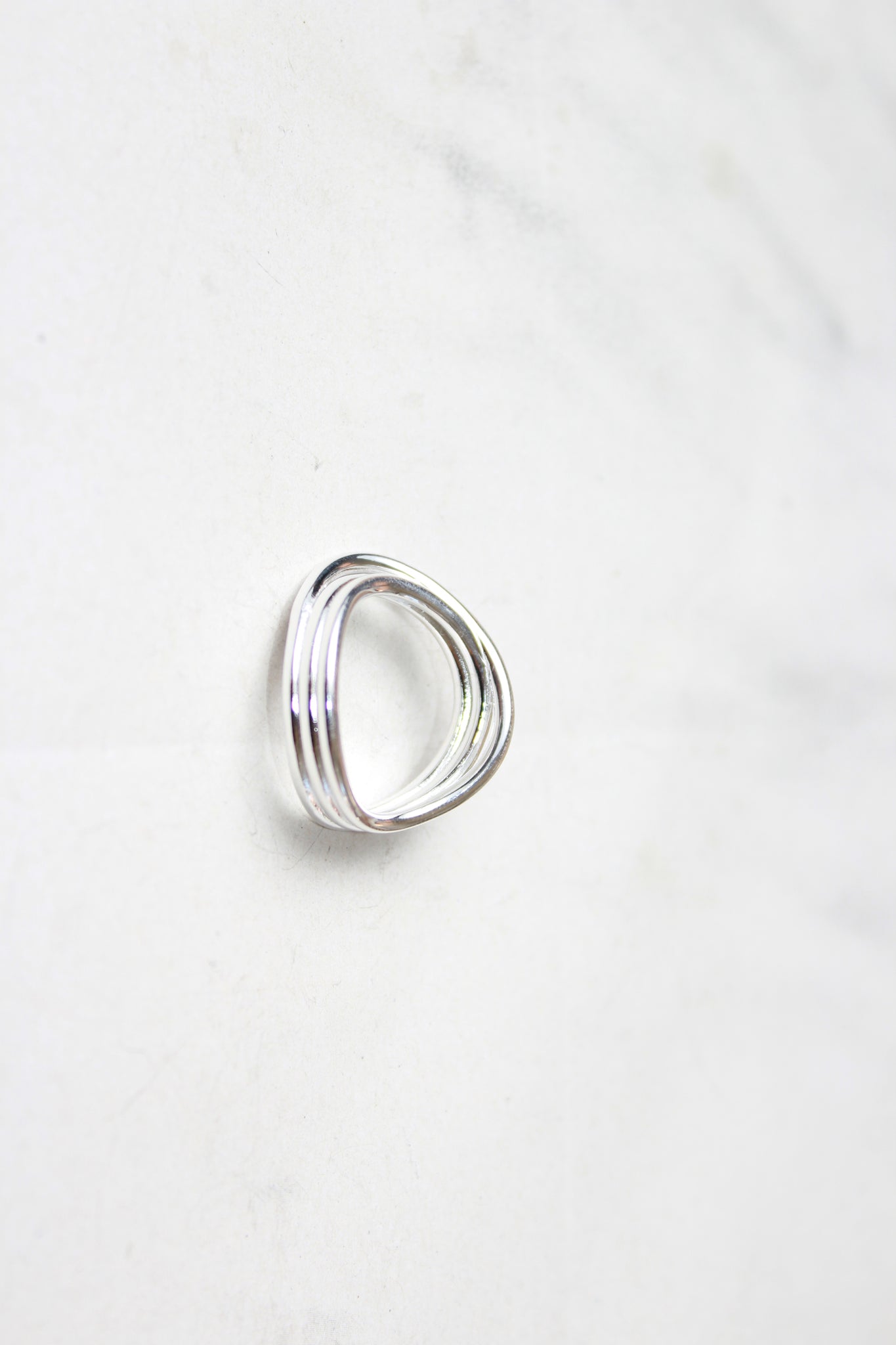 Three Line Wavy Ring in Silver