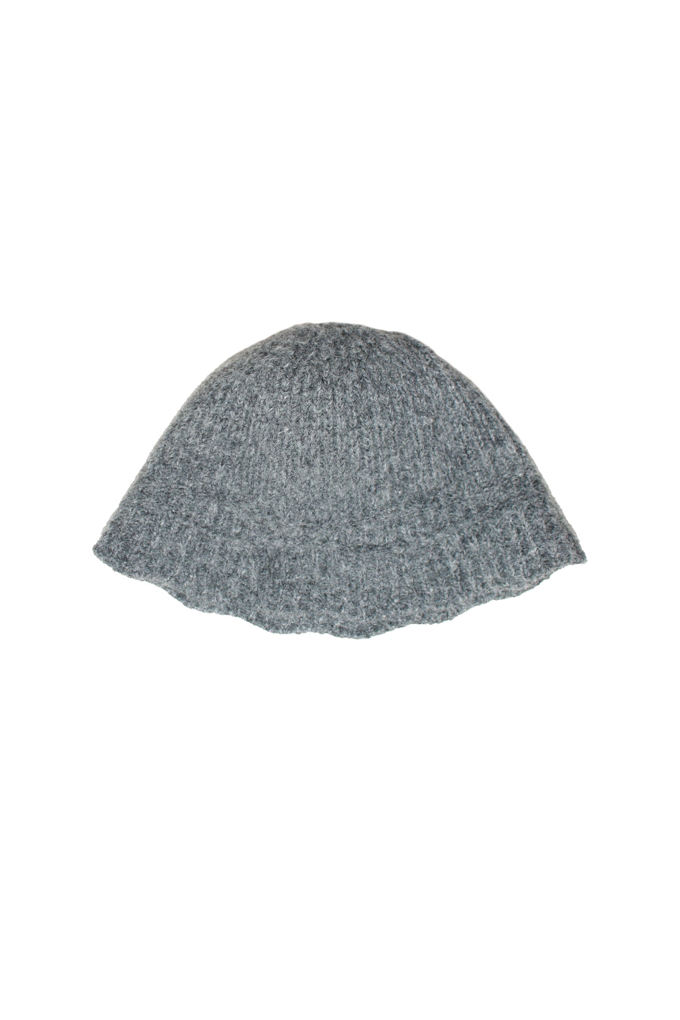 Ribbed Knit Bucket Hat in Grey